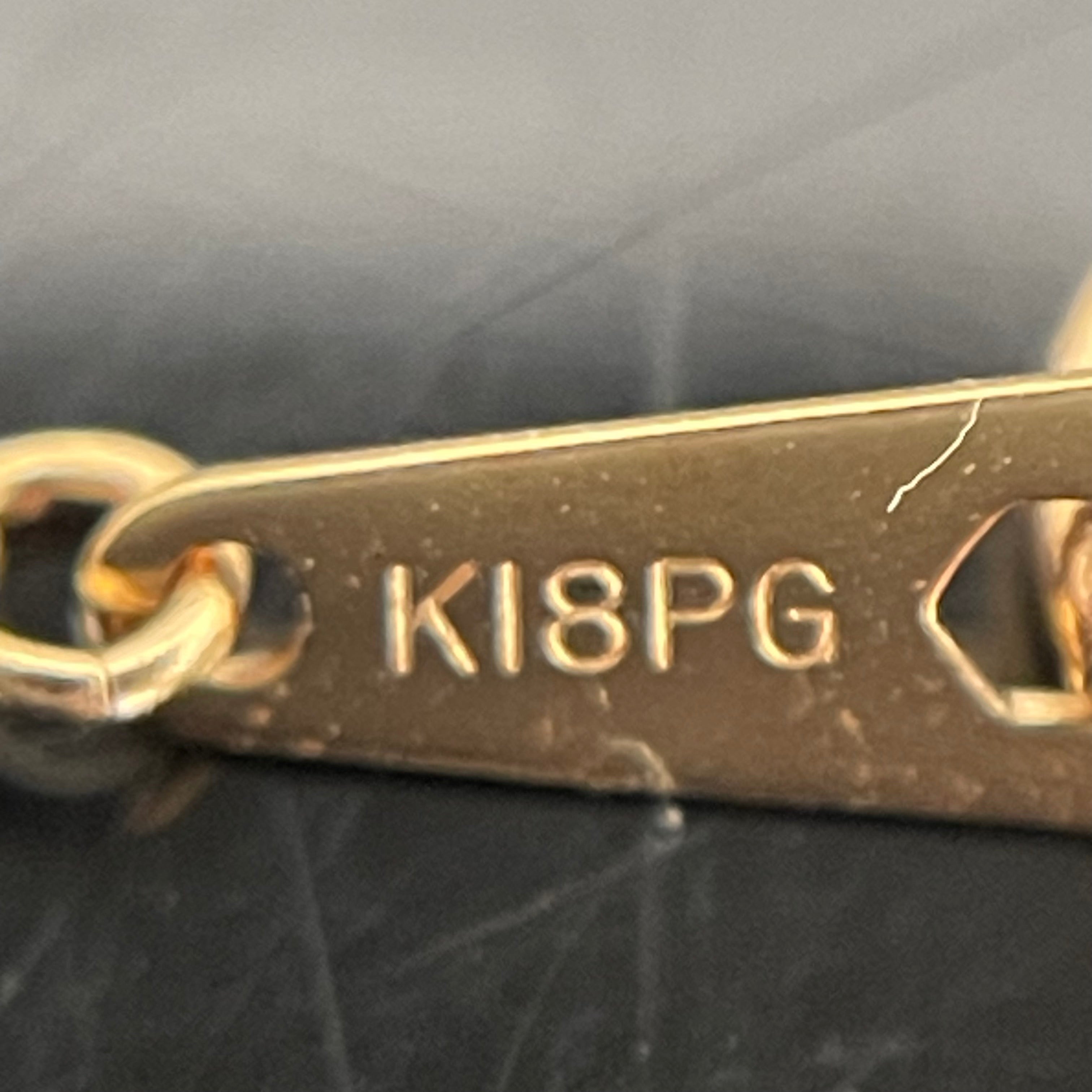ノンブランド _K18PGダイヤモンド&シェル_ペンダントネックレス_FD0.33ct/3.5g_中古品