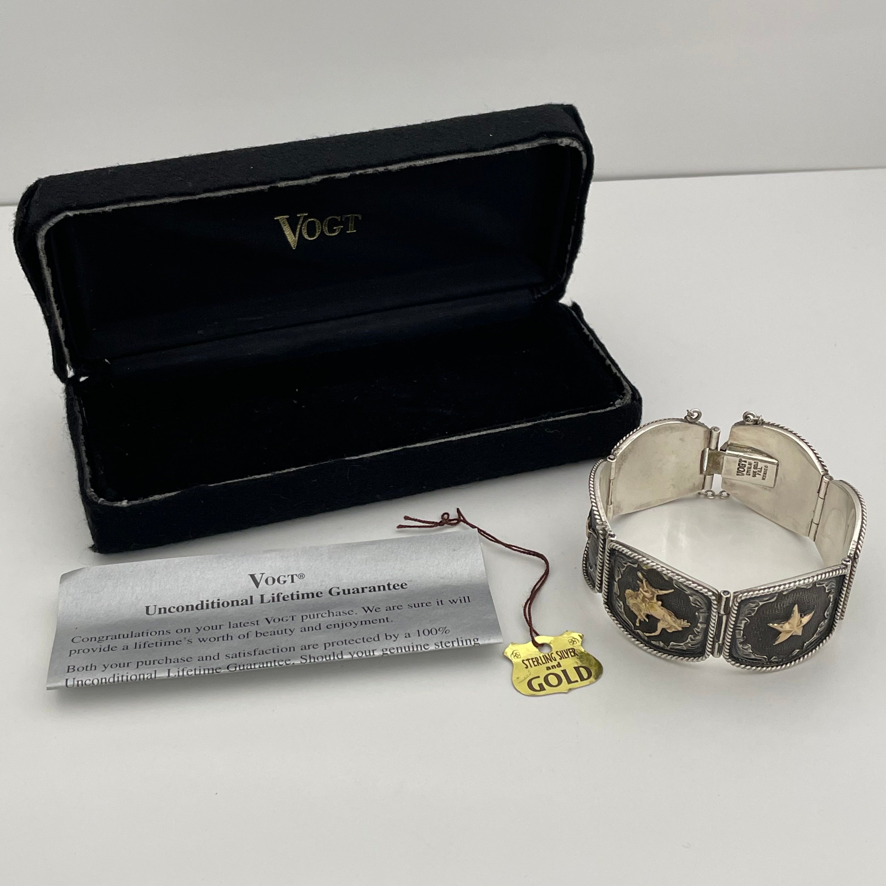 VOGT_(ボグト)_スターリングシルバー/14K _ウエスタンバングル _69g/17.5cm _中古品