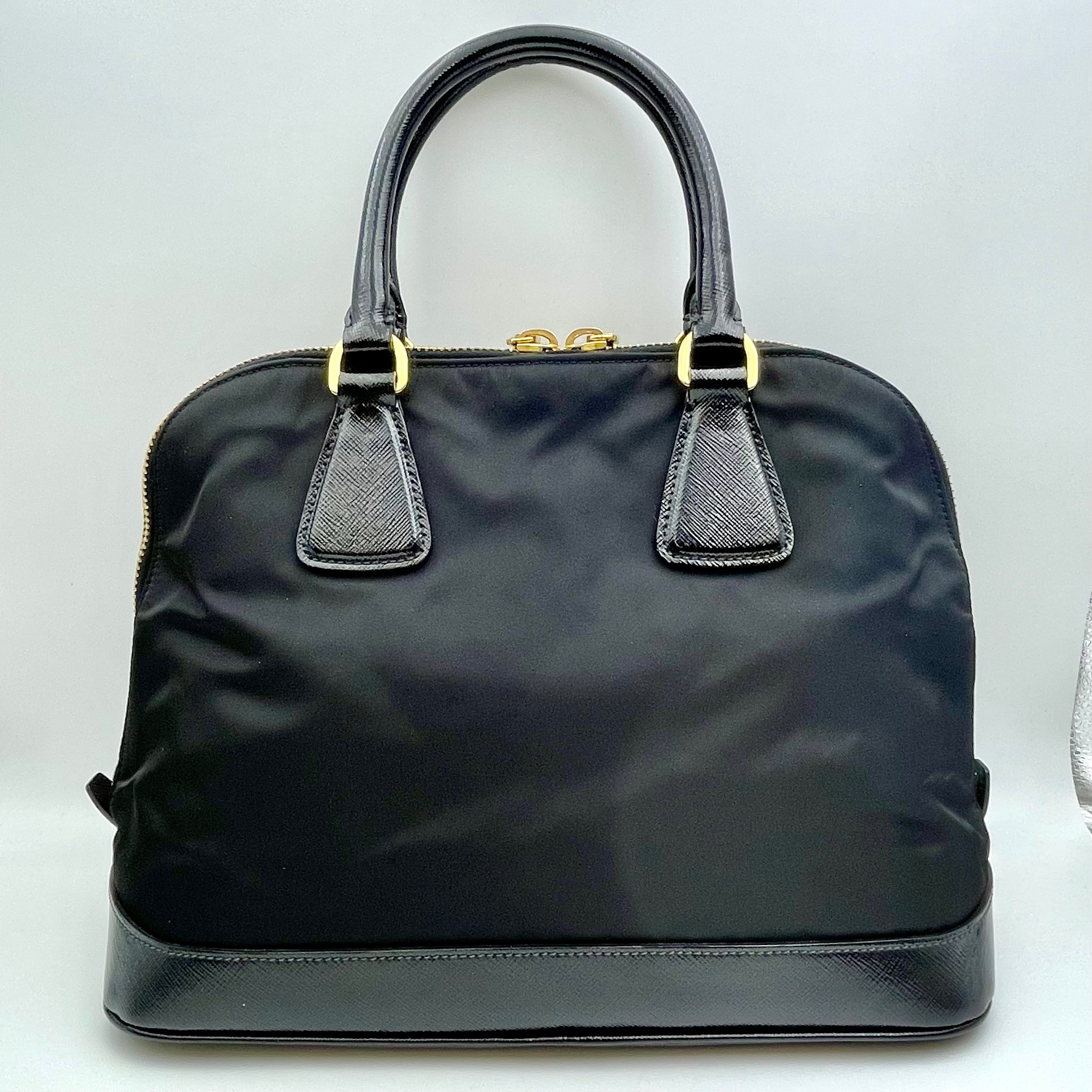 PRADA_(プラダ)_ナイロンxサフィアーノレザー_ハンドバッグ_ BL847B(黒)_中古品