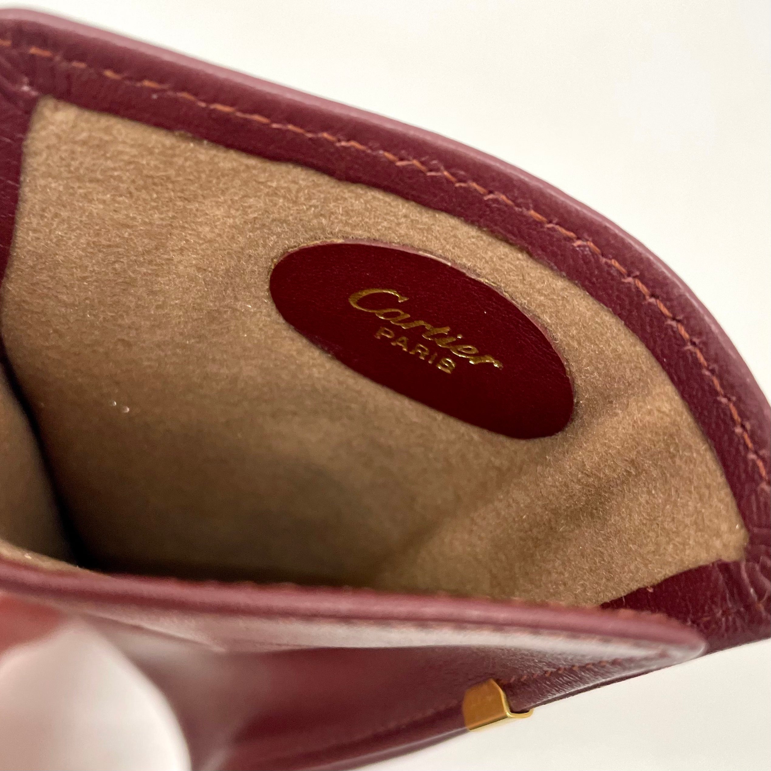 Cartier_(カルティエ)_眼鏡ケース _マストライン _ボルドーxゴールド_中古品