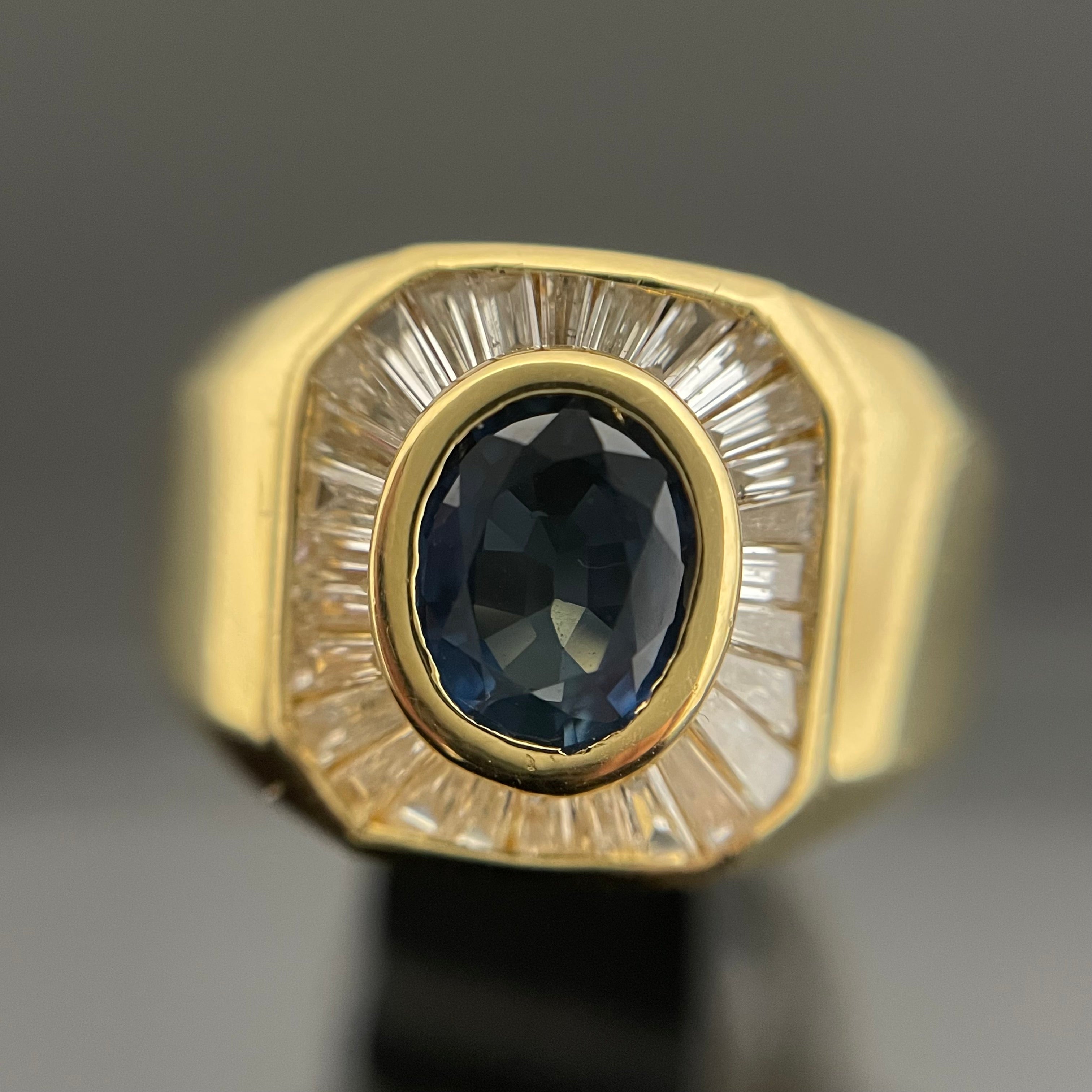 ノンブランド _K18サファイアリング _S1.33ct/FD0.59ct/12.2g/#12号_ 中古品