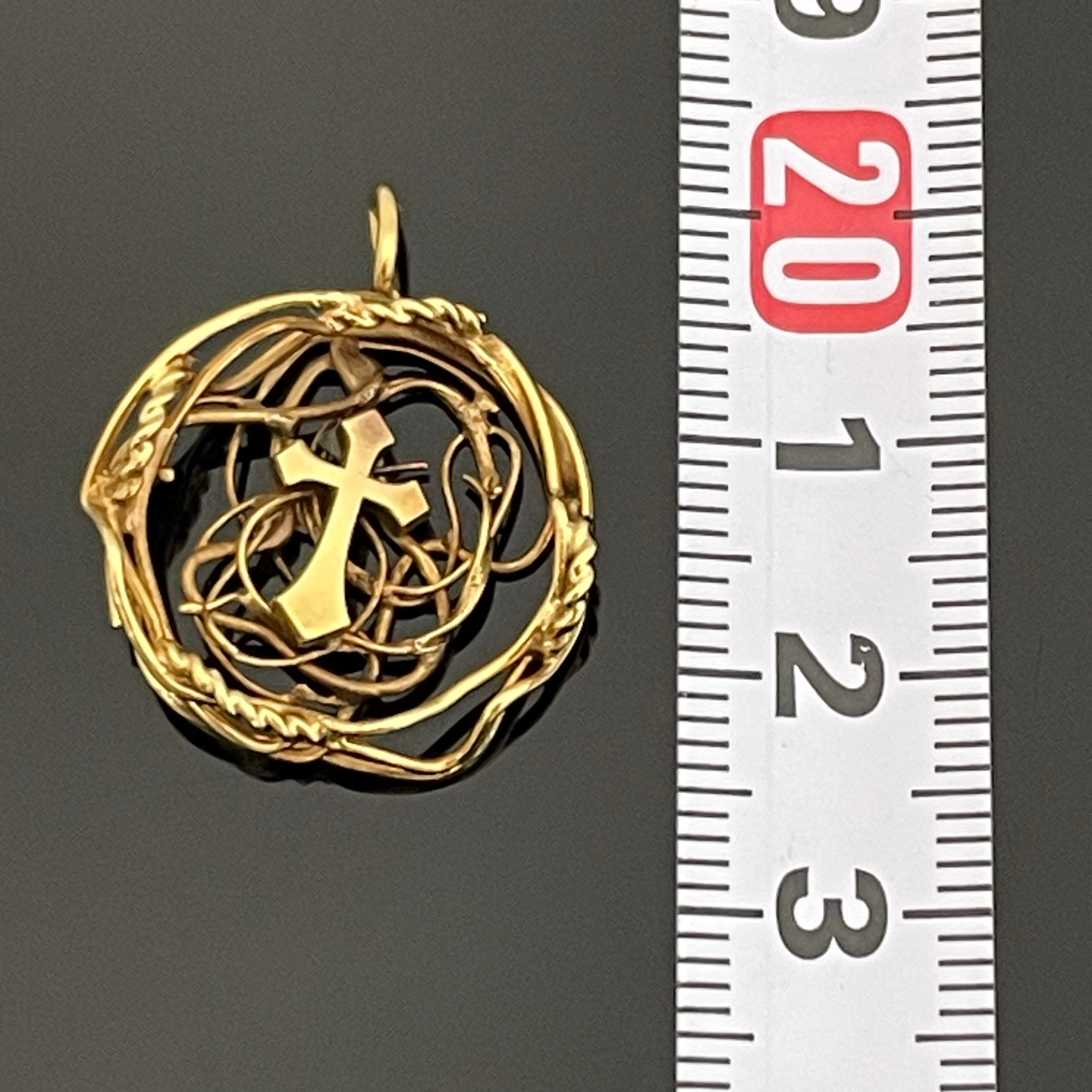 ノンブランド_K18クロスデザイン_ ペンダントトップ _中古品