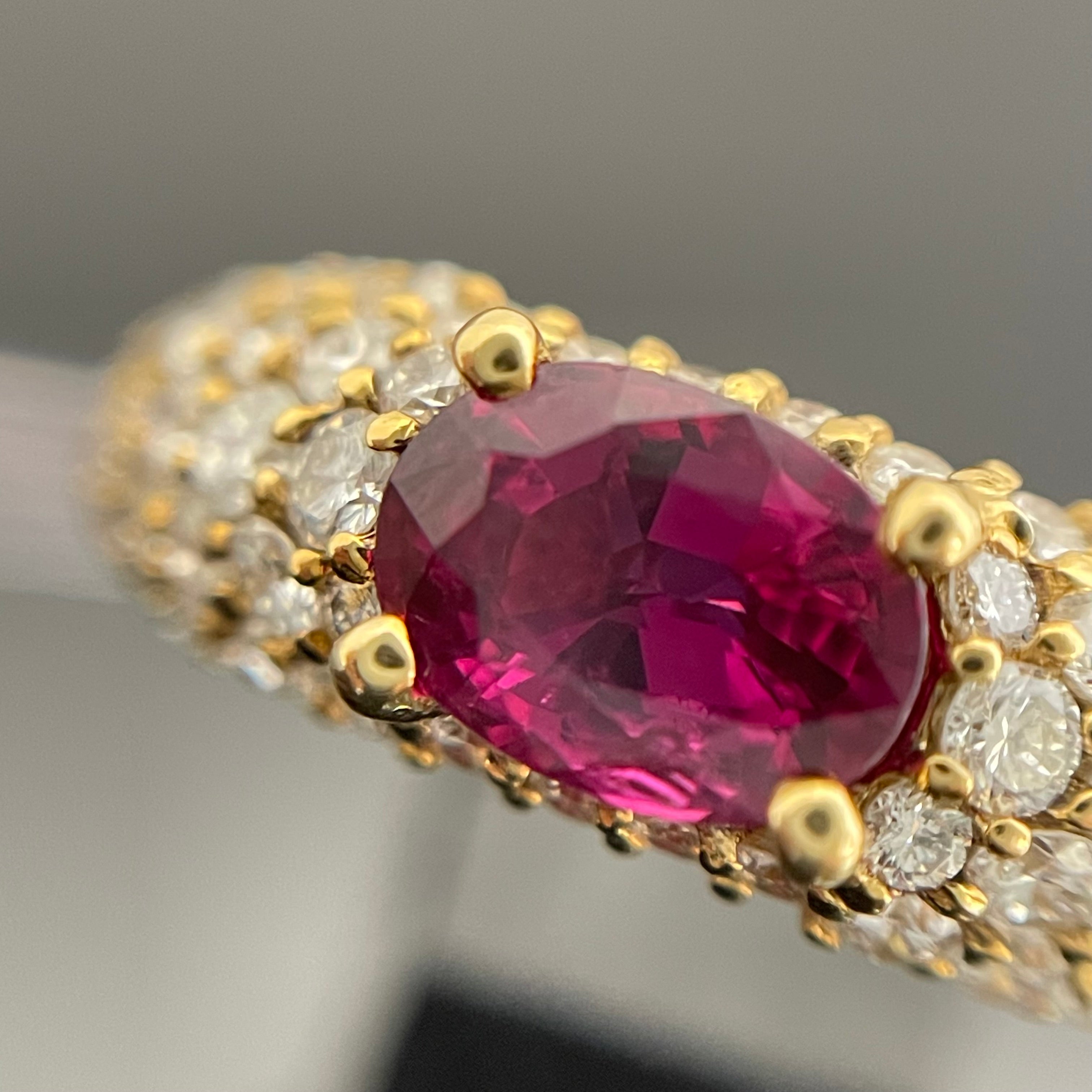 ノンブランド_ ルビー 指輪(リング)_ R1.00ct/FD1.00ct_ K18/6.4g/#13.5号_中古品