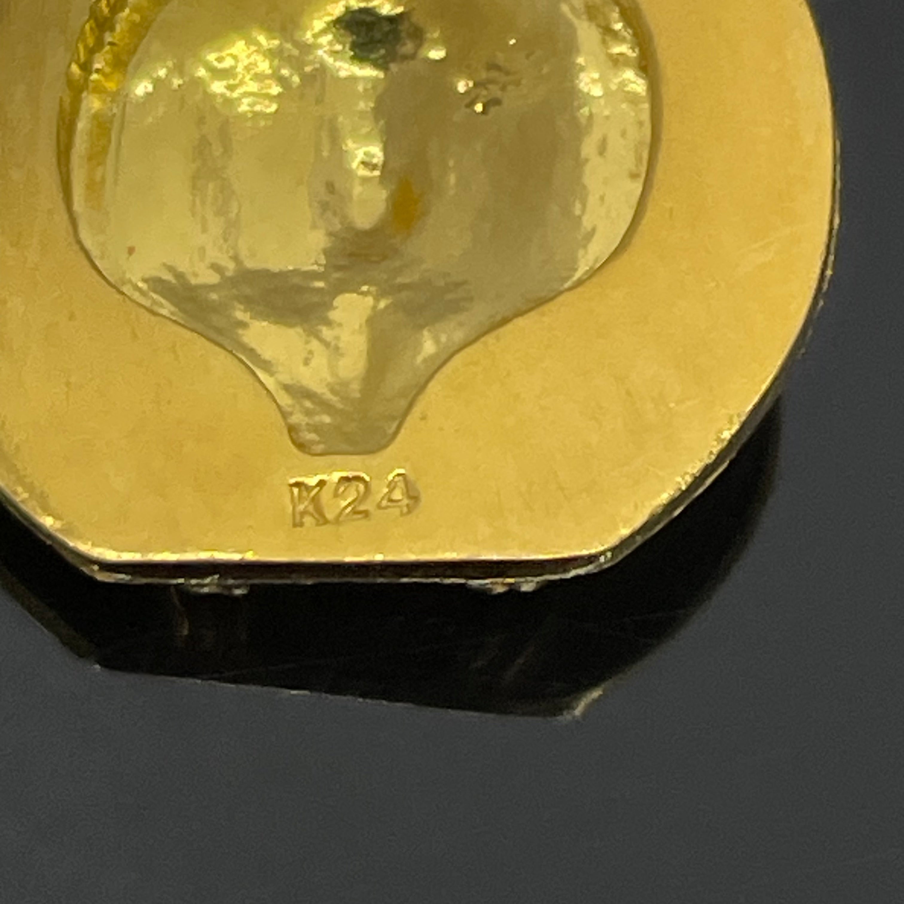 ノンブランド _K24(純金)10g _梟ペンダントトップ _中古品
