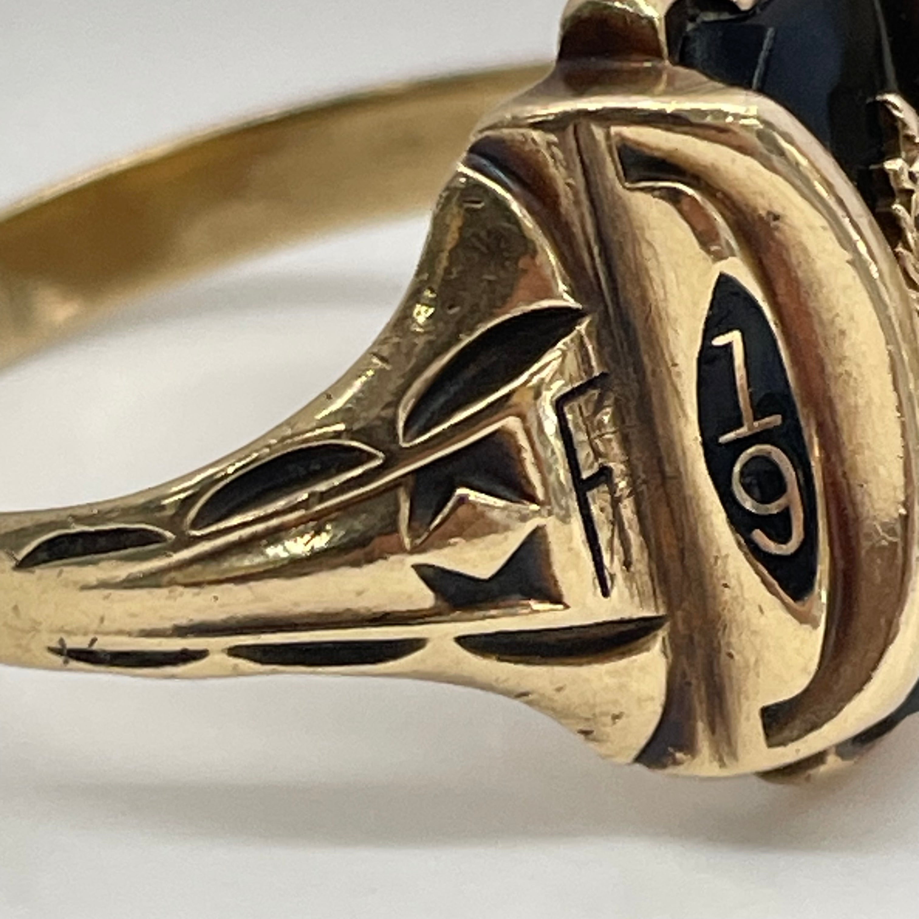 JOSTENS_(ジャスティンズ) _1953年製ビンテージ _カレッジリング_10K/7.3g/#20.5号_中古品