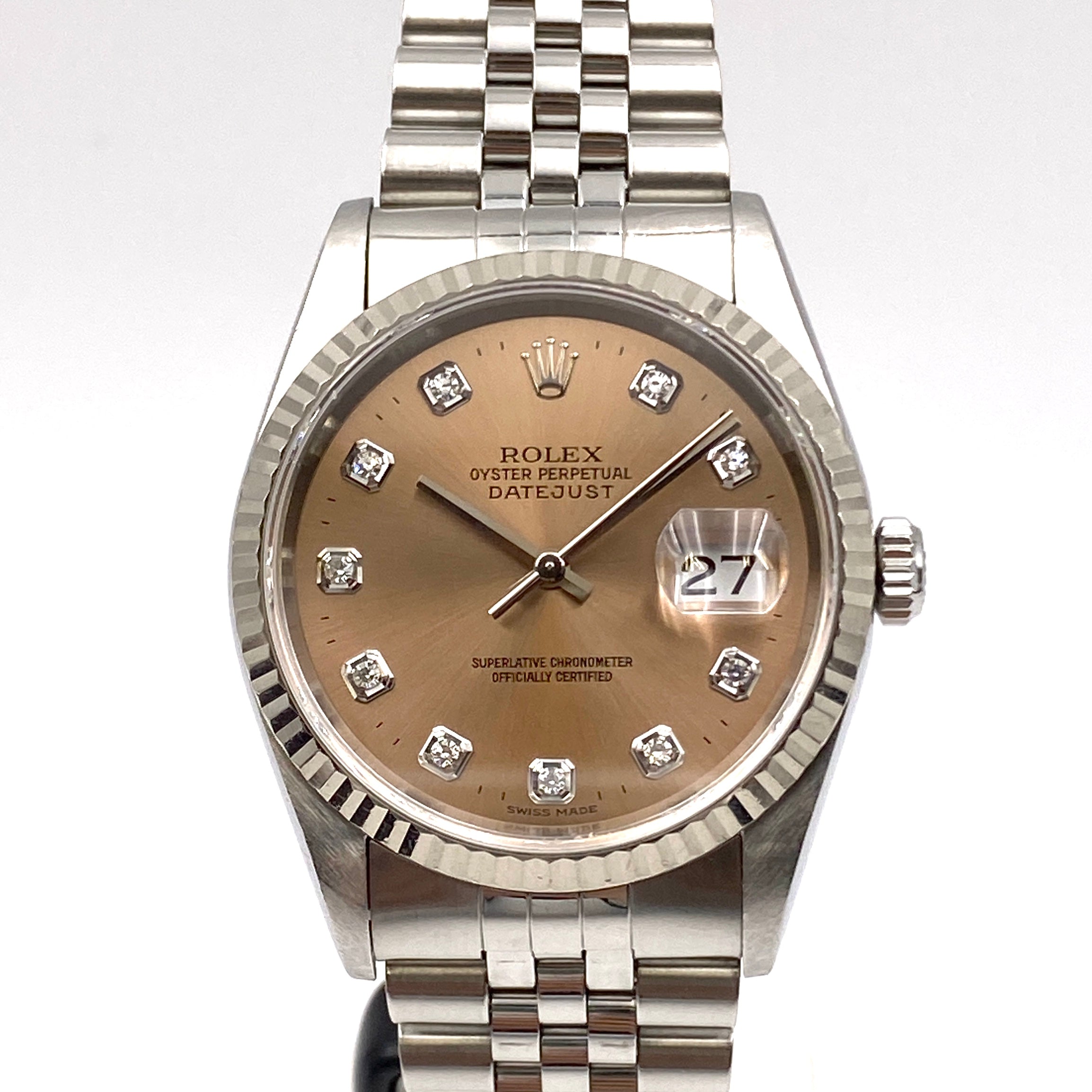 ROLEX_(ロレックス)_デイトジャスト_WG/SS 16234G _ピンク文字盤/10Pダイヤ_中古品