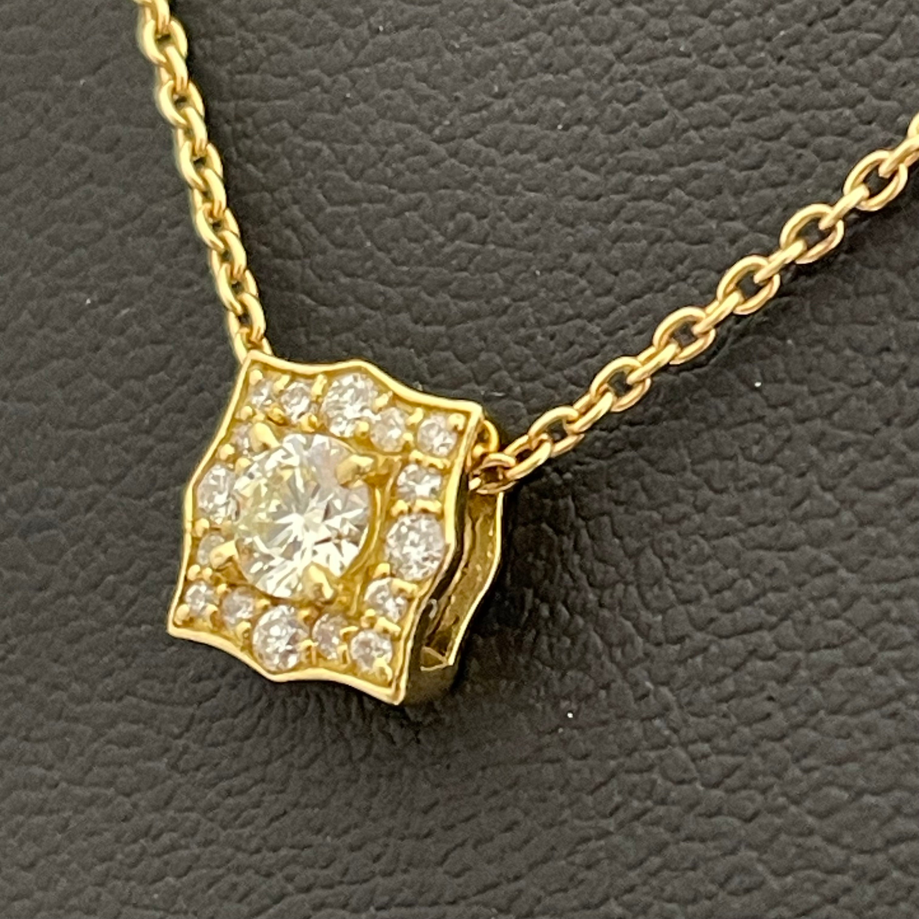 ノンブランド _K18ダイヤモンド_ペンダントネックレス_D0.25/FD0.13ct/45cm/3.7g_中古品