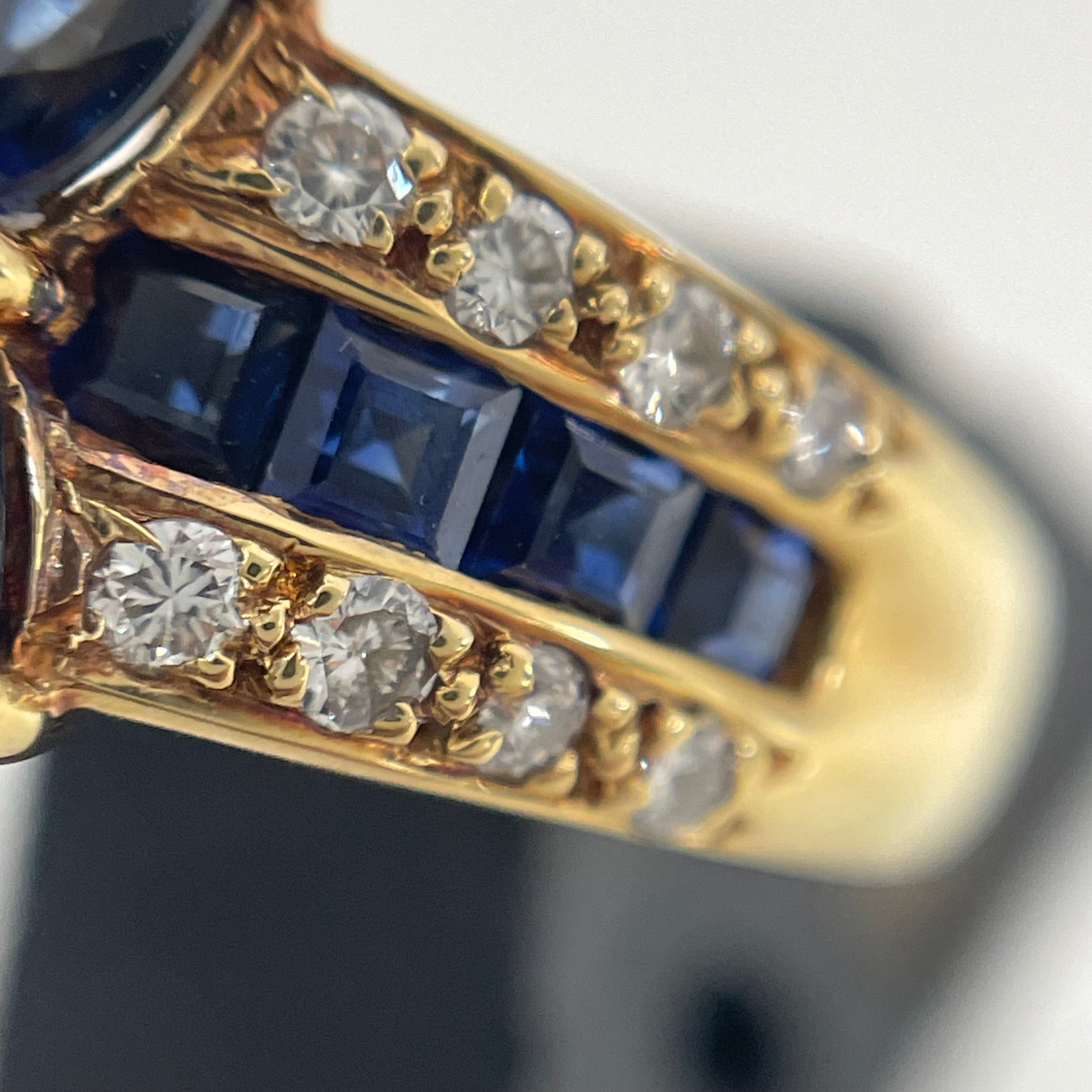 ノンブランド _K18サファイアリング _S:1.46/0.92 FD:0.35ct _6.5g/#14号_ 中古品