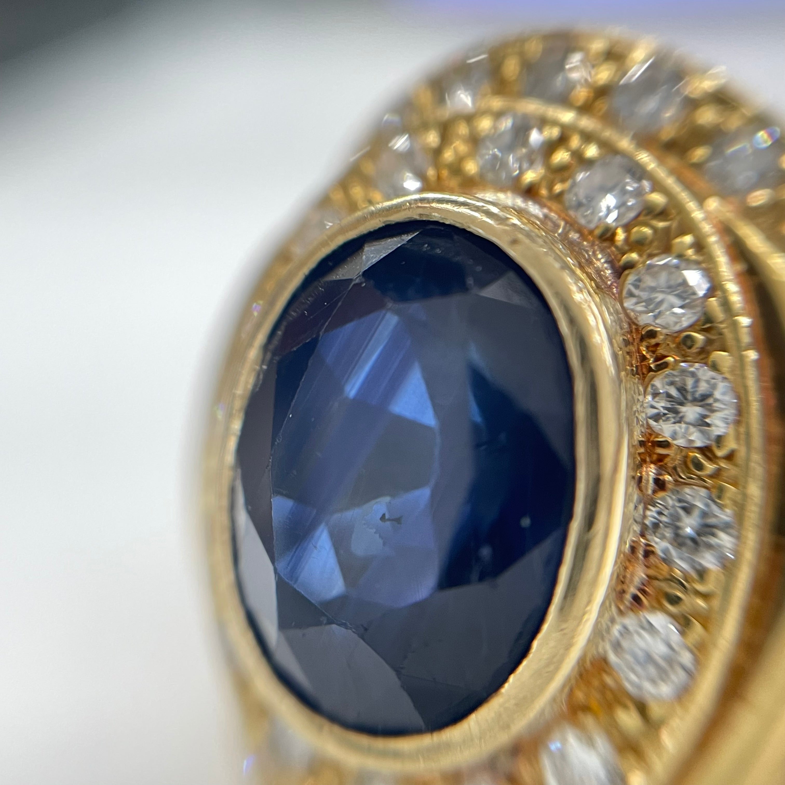 ノンブランド _K18サファイアリング _S6.65ct/FD1.24ct/22.2g/#17.5号_中古品