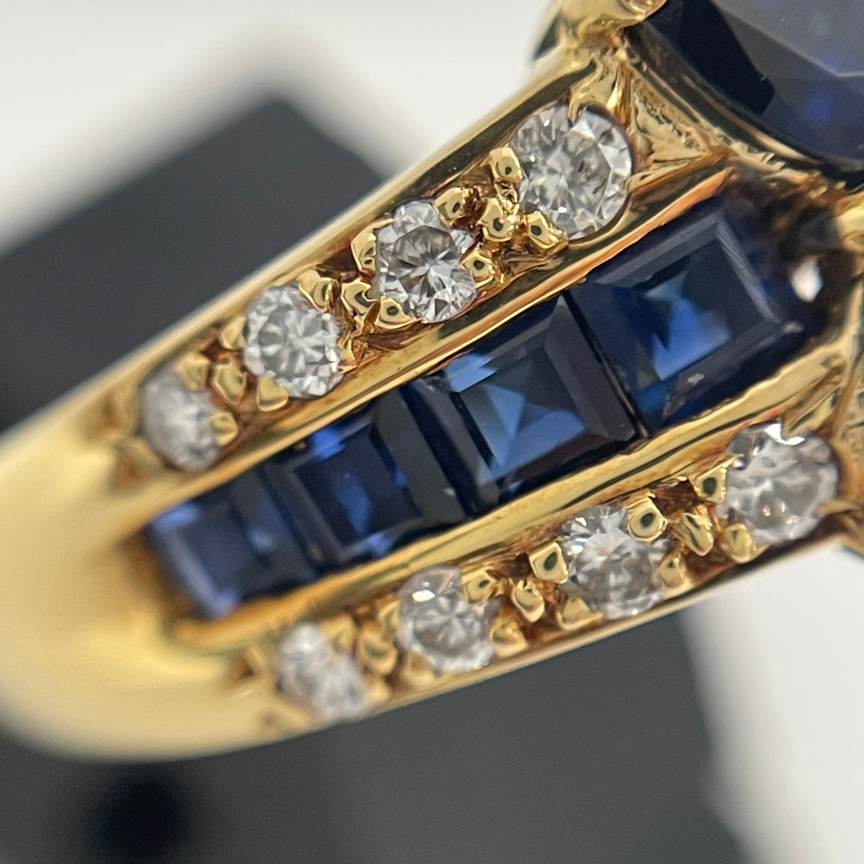 ノンブランド _K18サファイアリング _S:1.46/0.92 FD:0.35ct _6.5g/#14号_ 中古品