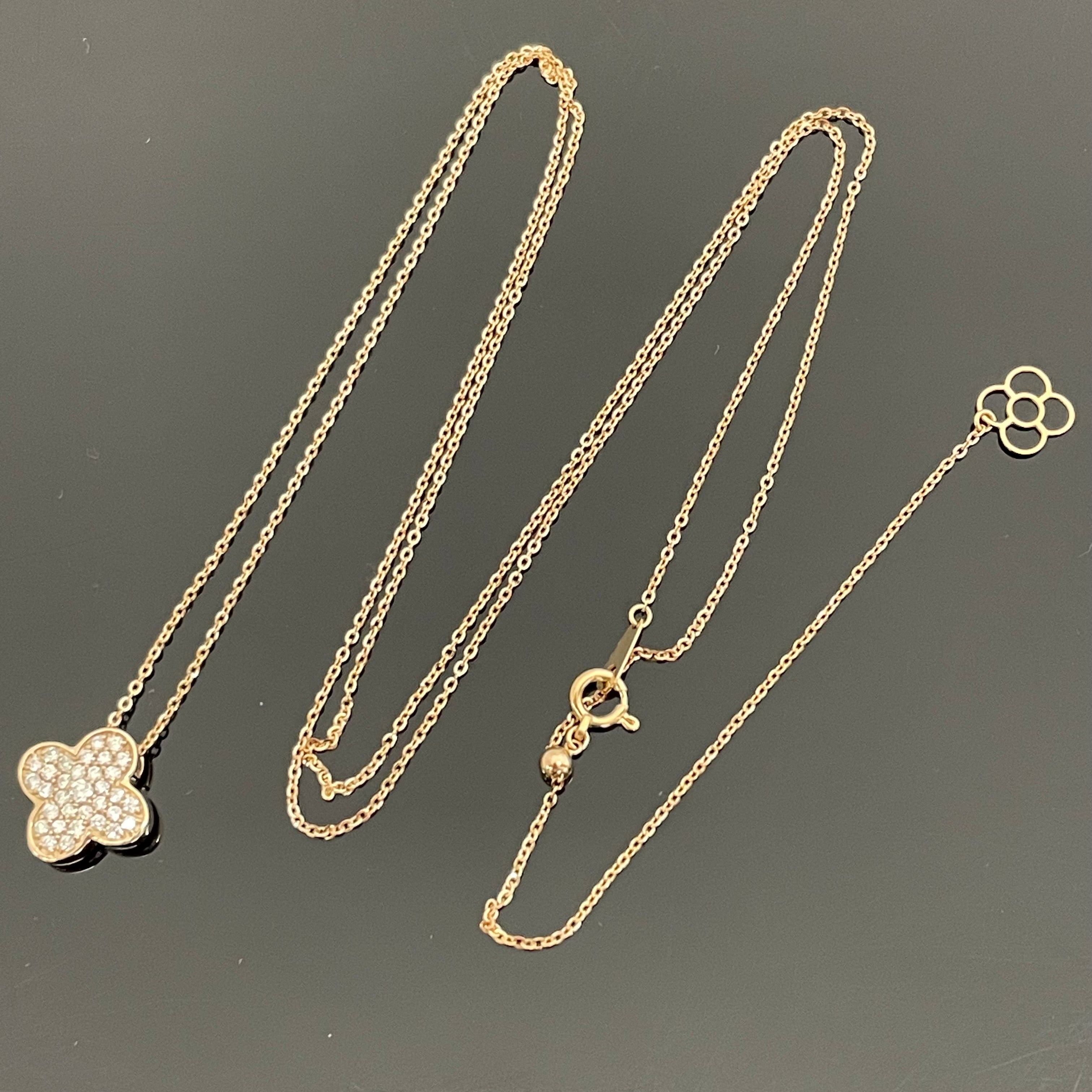 ノンブランド _K18PGダイヤモンド&シェル_ペンダントネックレス_FD0.33ct/3.5g_中古品
