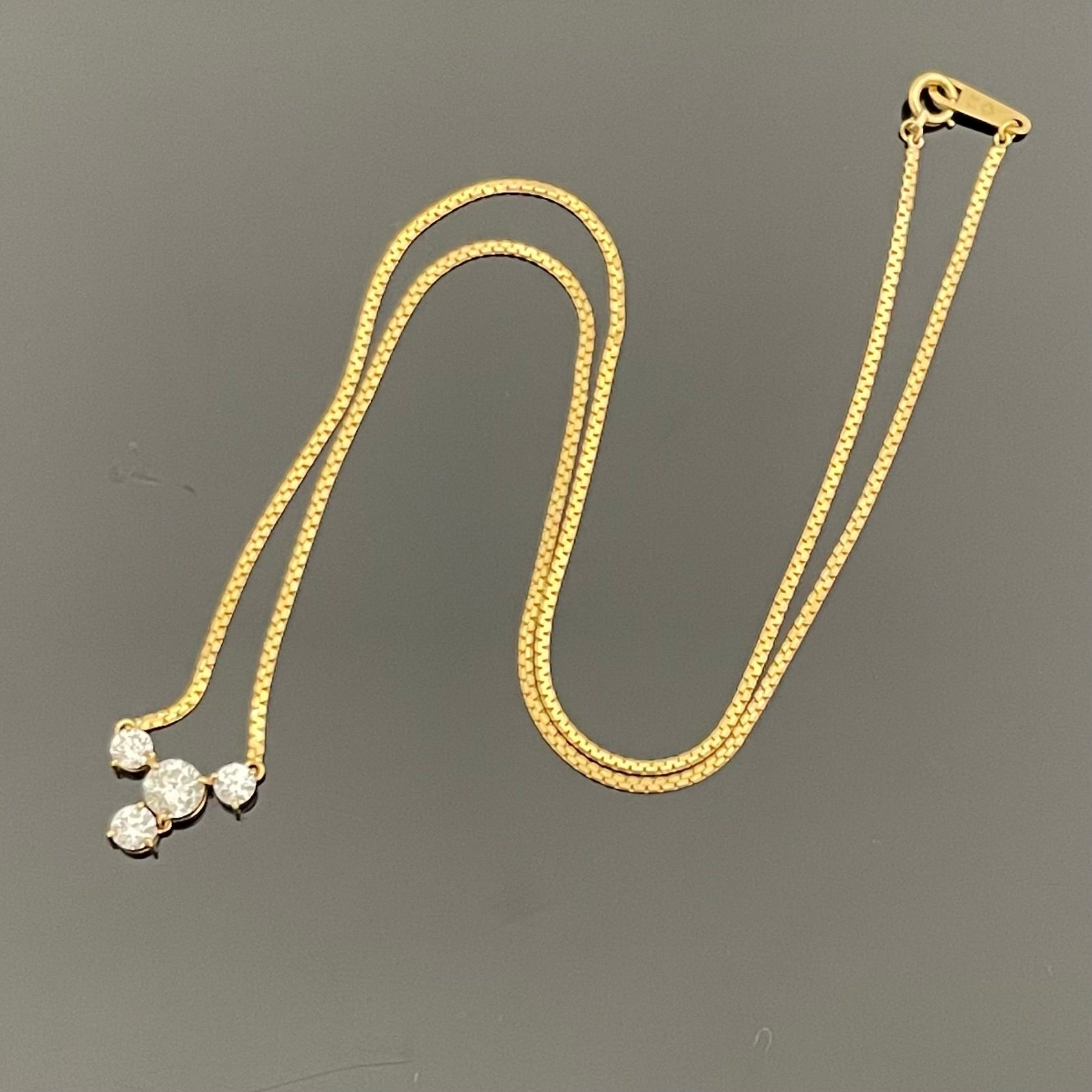 ノンブランド_K18ダイヤモンドネックレス_FD1.0ct/3.6g/40cm_中古品