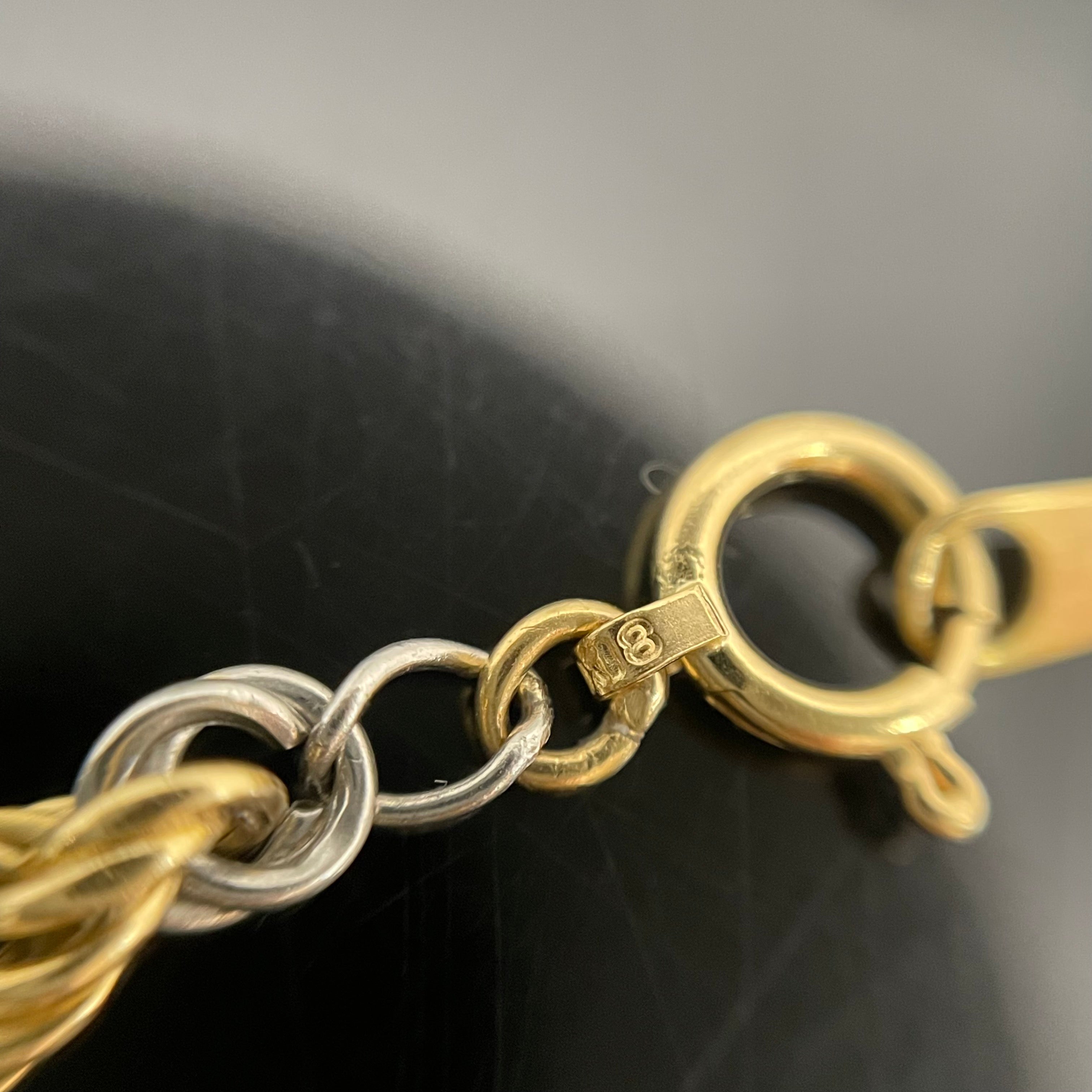 ノンブランド _K18/pt850コンビ5.6g/19cm_ロープブレスレット_中古品