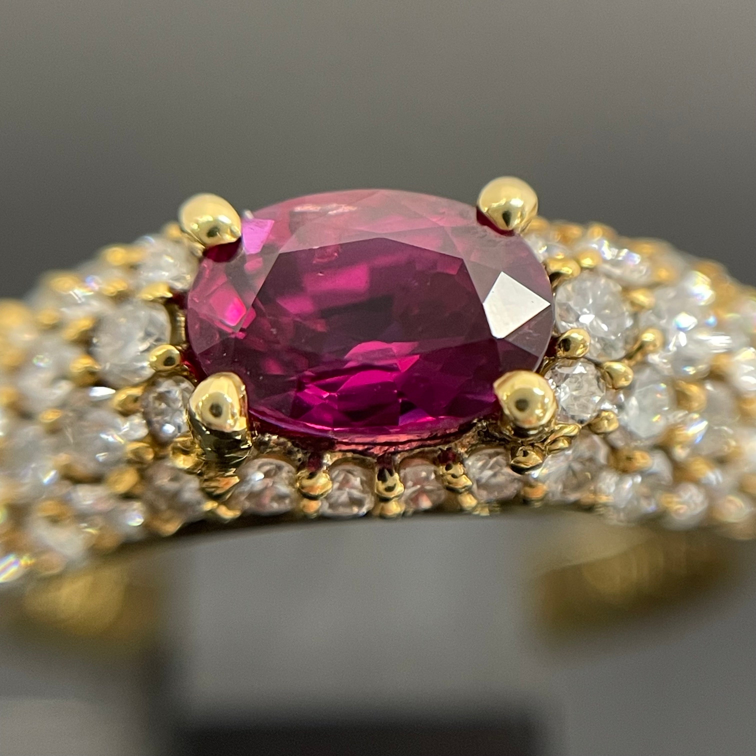 ノンブランド_ ルビー 指輪(リング)_ R1.00ct/FD1.00ct_ K18/6.4g/#13.5号_中古品