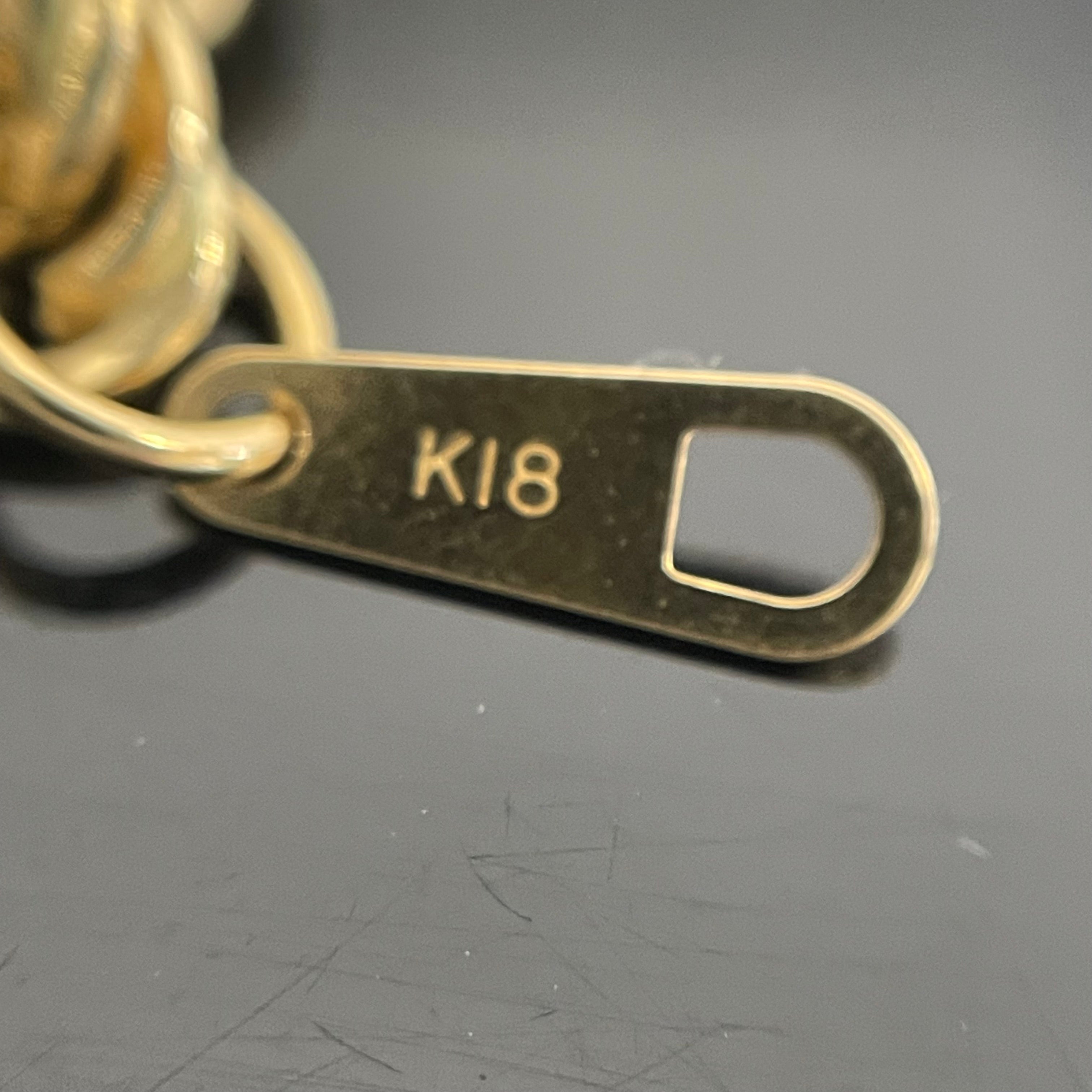 ノンブランド _K18ロープチェーン _ロープブレスレット_5.4mm幅/4.4g/18cm_中古品