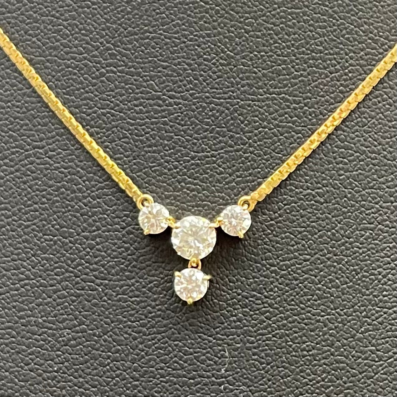 ノンブランド_K18ダイヤモンドネックレス_FD1.0ct/3.6g/40cm_中古品