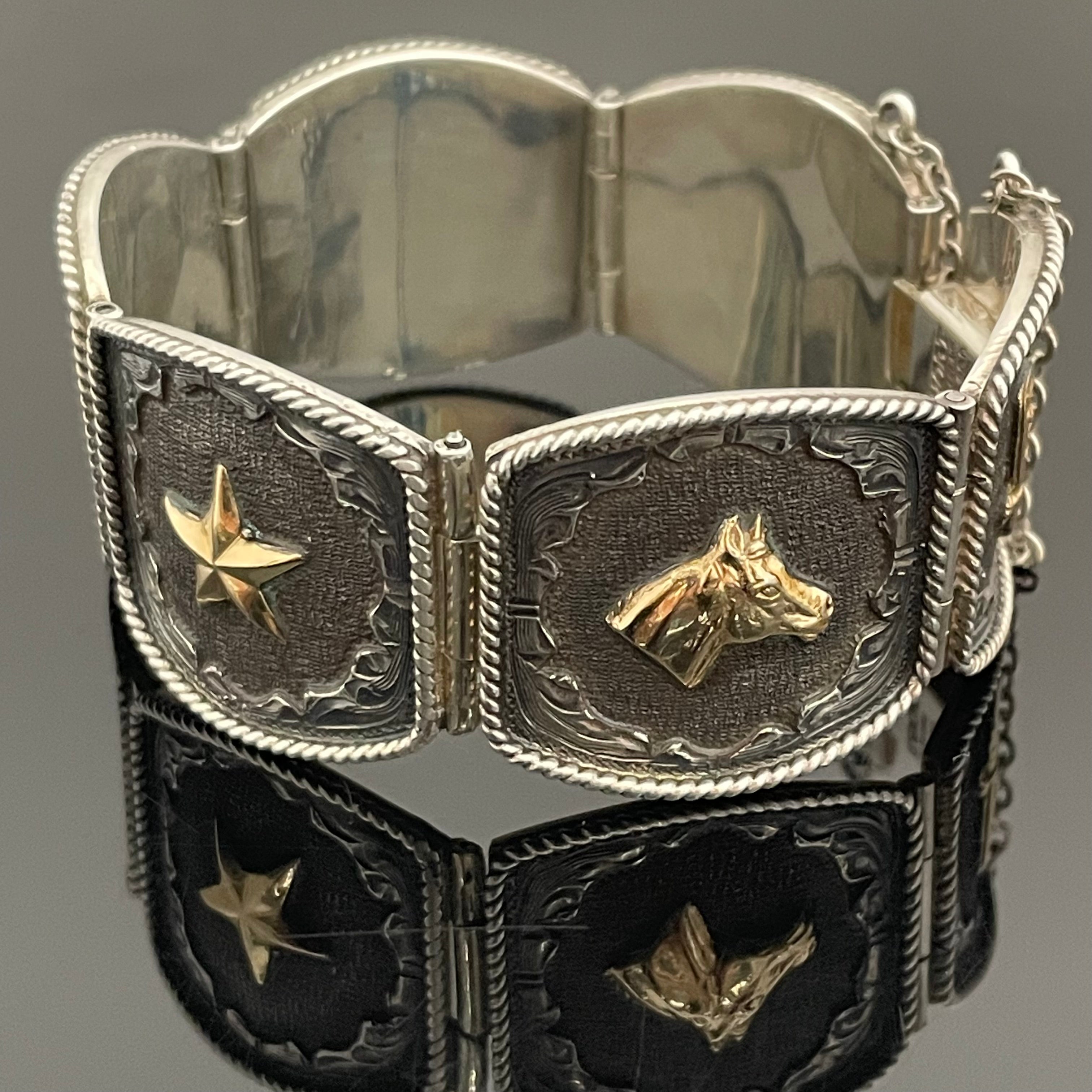 VOGT_(ボグト)_スターリングシルバー/14K _ウエスタンバングル _69g/17.5cm _中古品