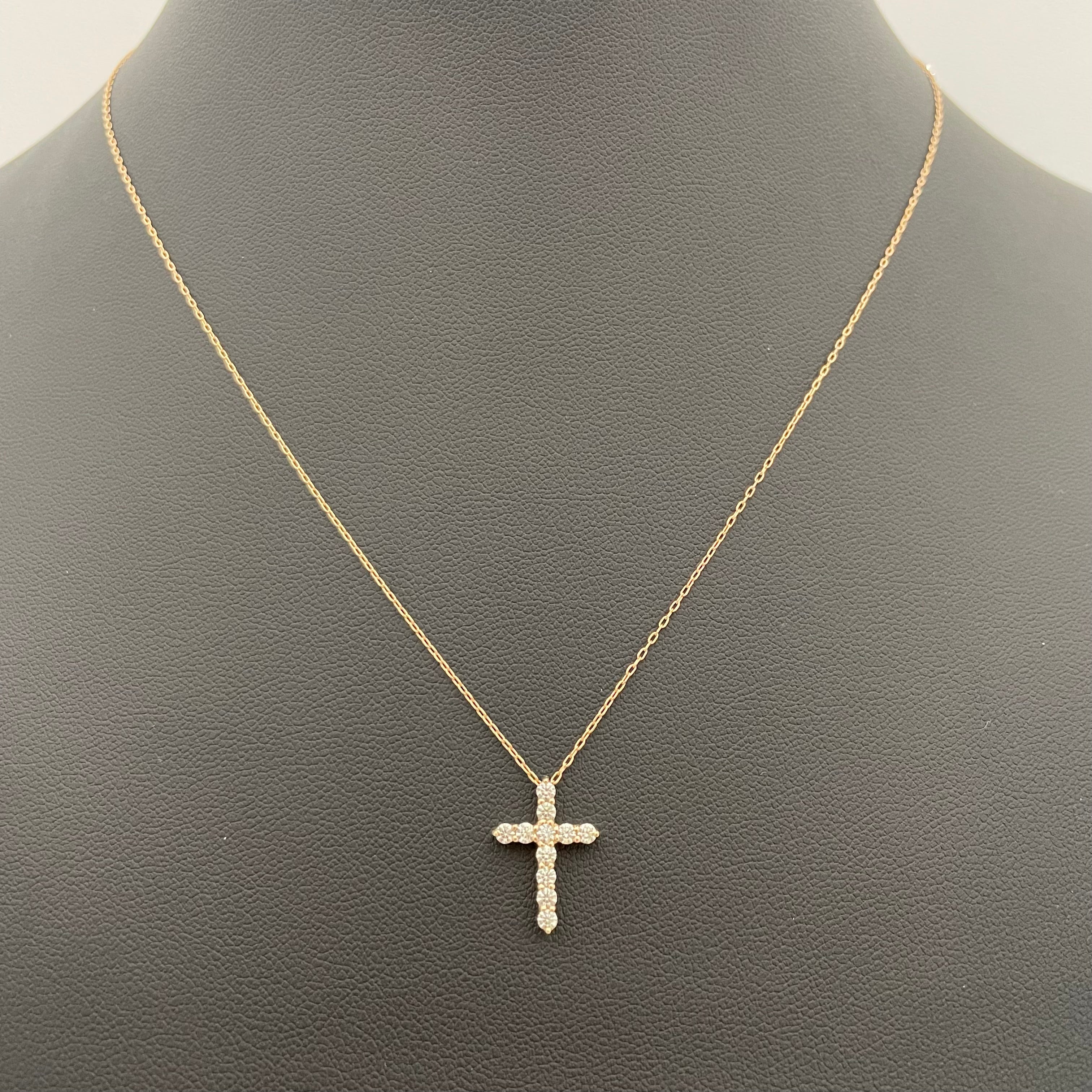 ノンブランド _K18ダイヤモンド_クロスペンダントネックレス_FD0.3ct/1.9g/45cm _中古品