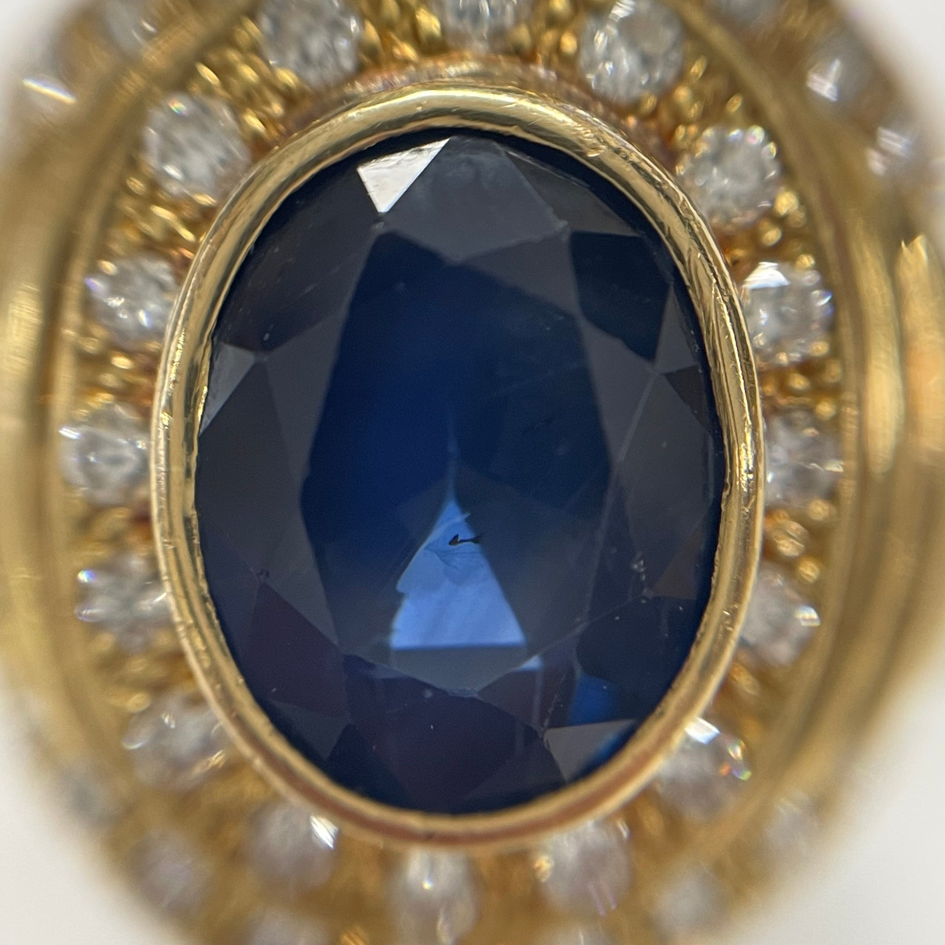 ノンブランド _K18サファイアリング _S6.65ct/FD1.24ct/22.2g/#17.5号_中古品