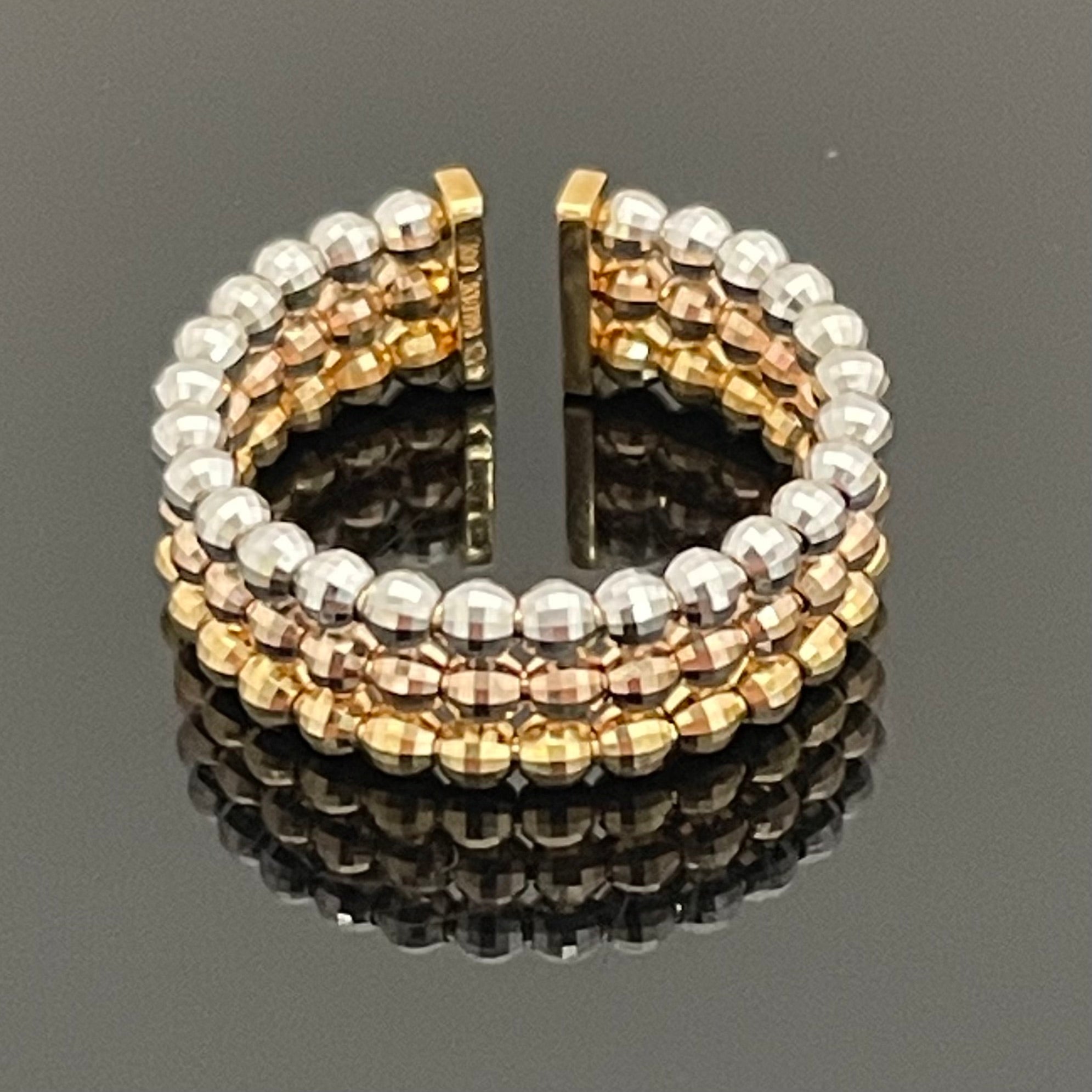 GINZA TANAKA_(ギンザタナカ)_K18スリーカラー_カットボールリング_4.7g/#16号_中古品
