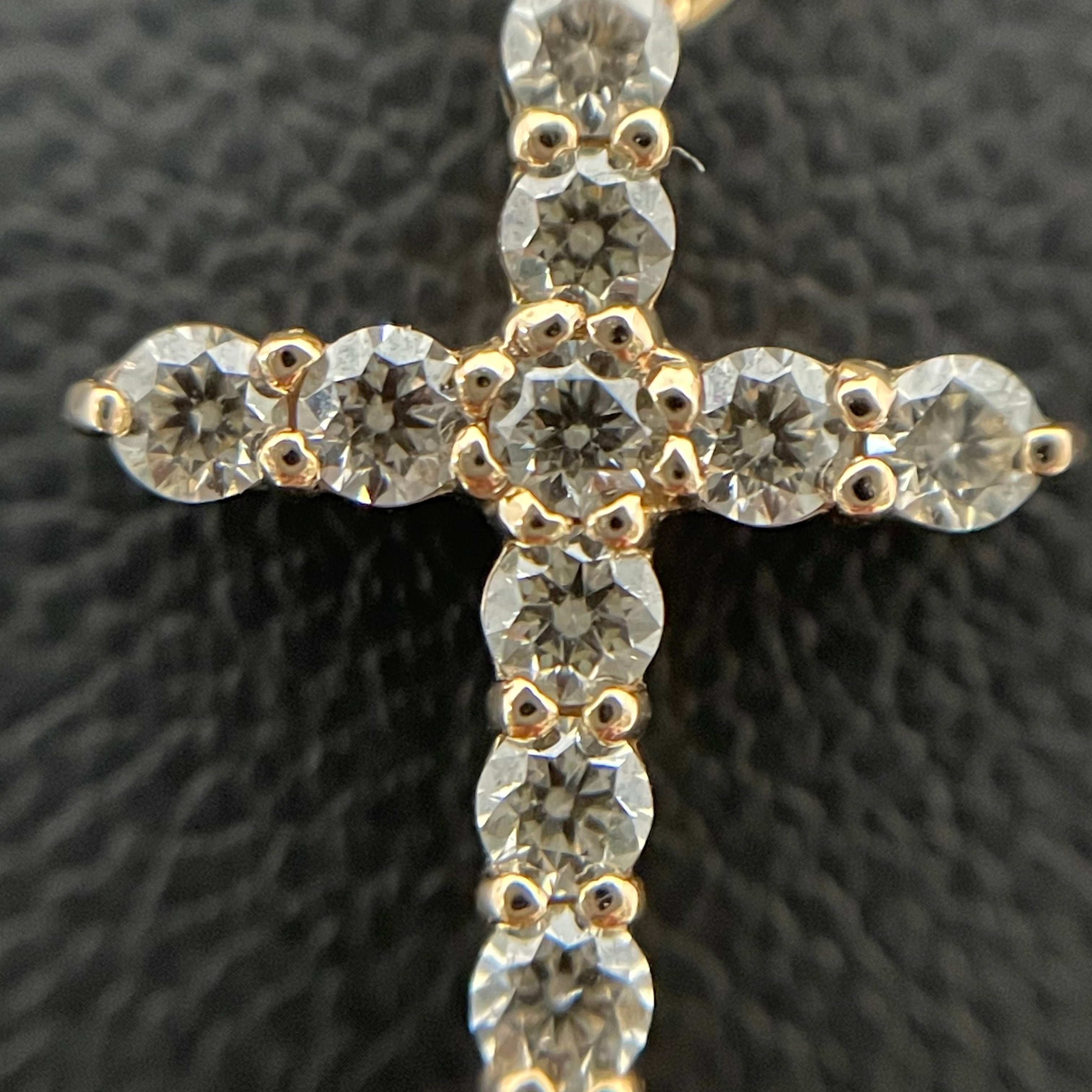 ノンブランド _K18ダイヤモンド_クロスペンダントネックレス_FD0.3ct/1.9g/45cm _中古品