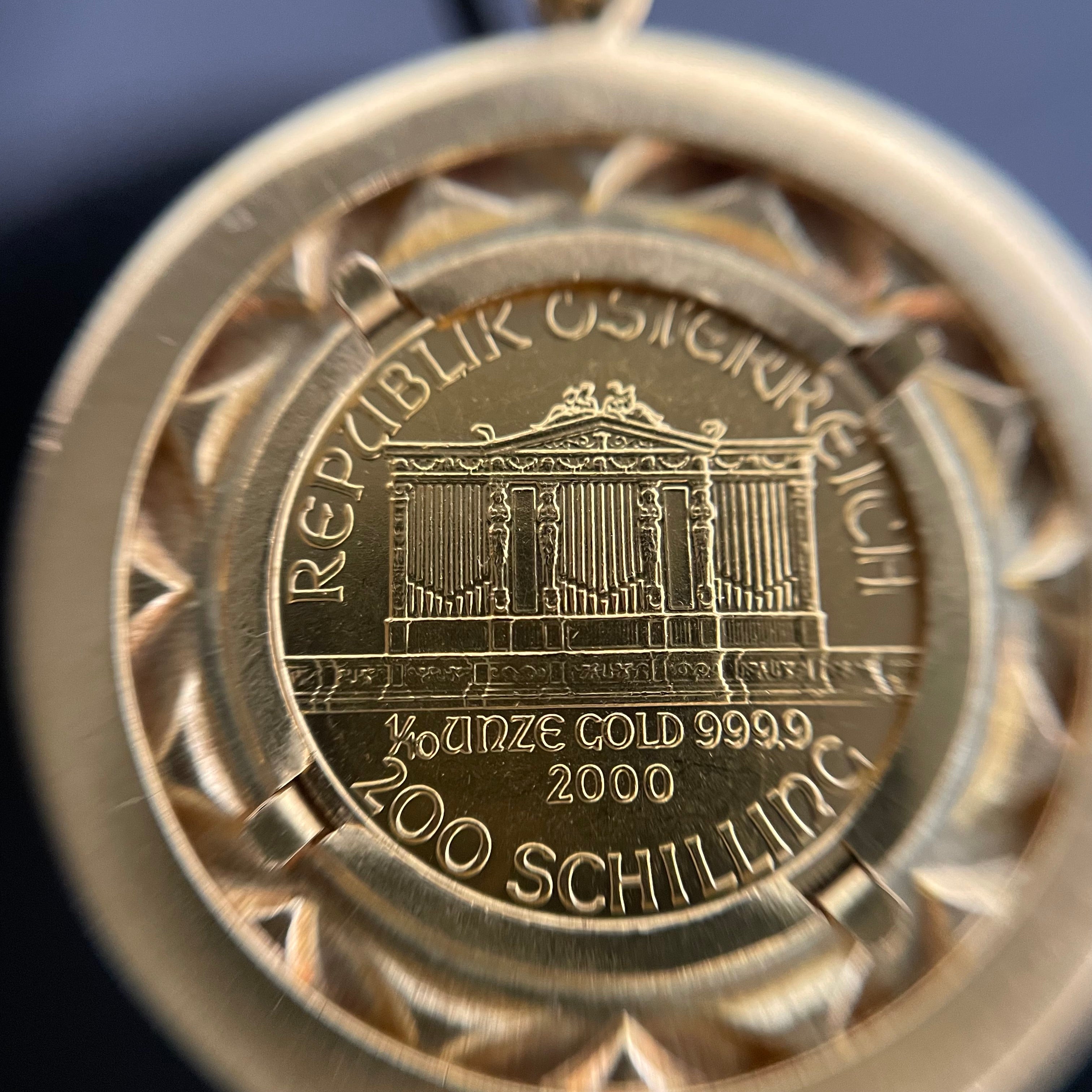 GINZA TANAKA_(ギンザタナカ)_ウィーンハーモニー金貨 _ペンダントトップ _純金1/10oz・枠K18/総重量6.2g _中古品