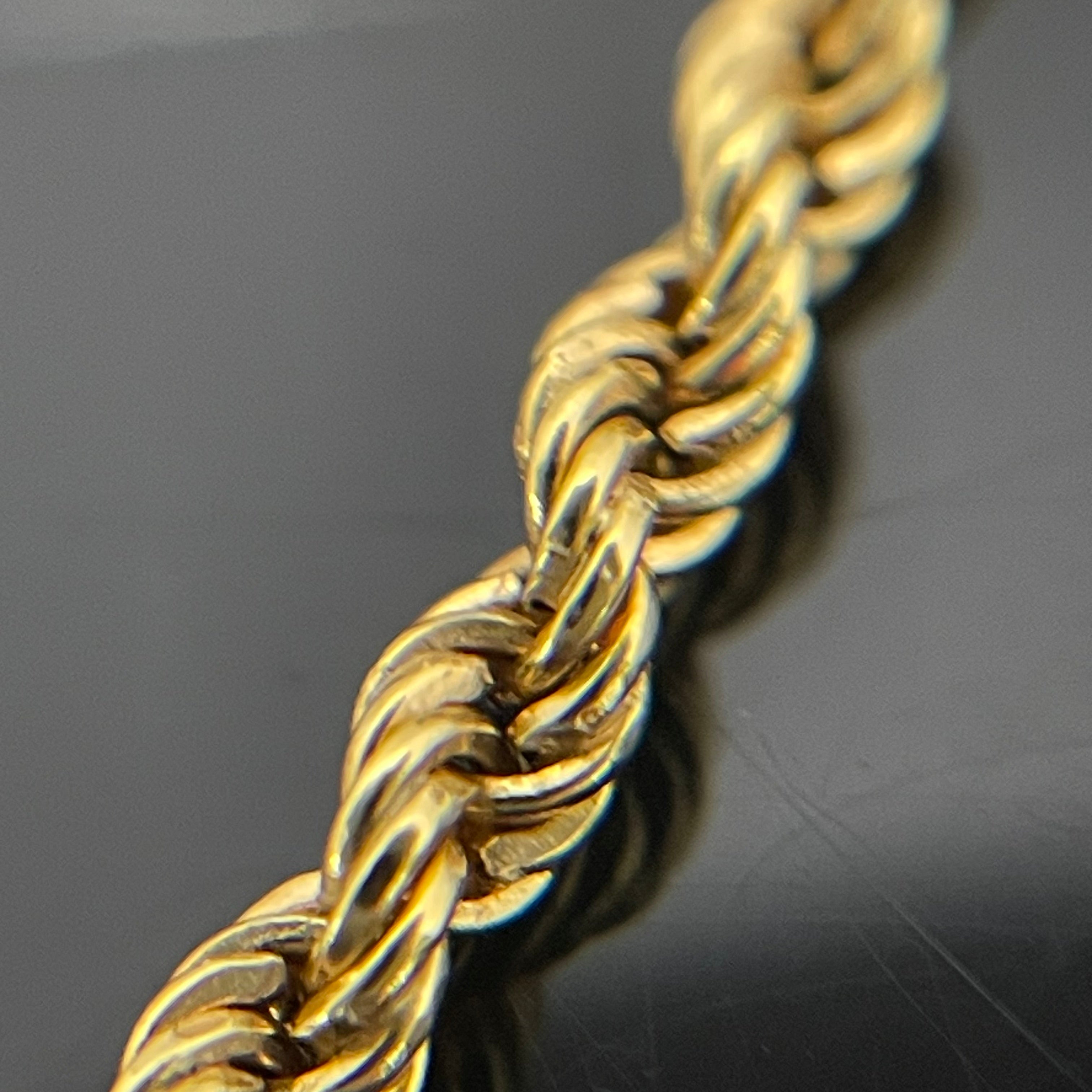ノンブランド _ロープチェーンネックレス_ K18/4g/3mm/50cm _中古品