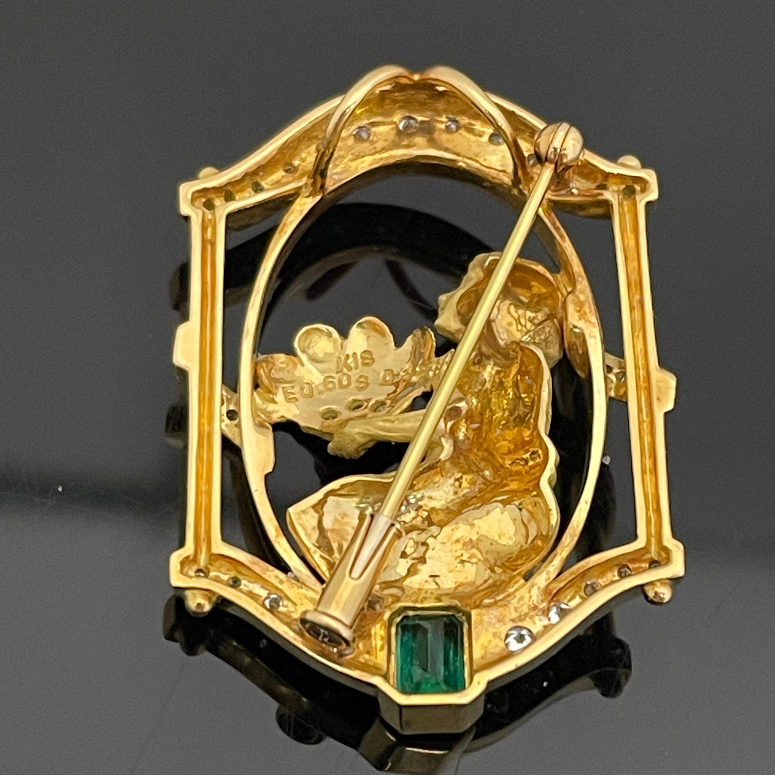 ノンブランド _K18ブローチ/ペントップ_E0.608/FD0.428ct/13.7g_中古品