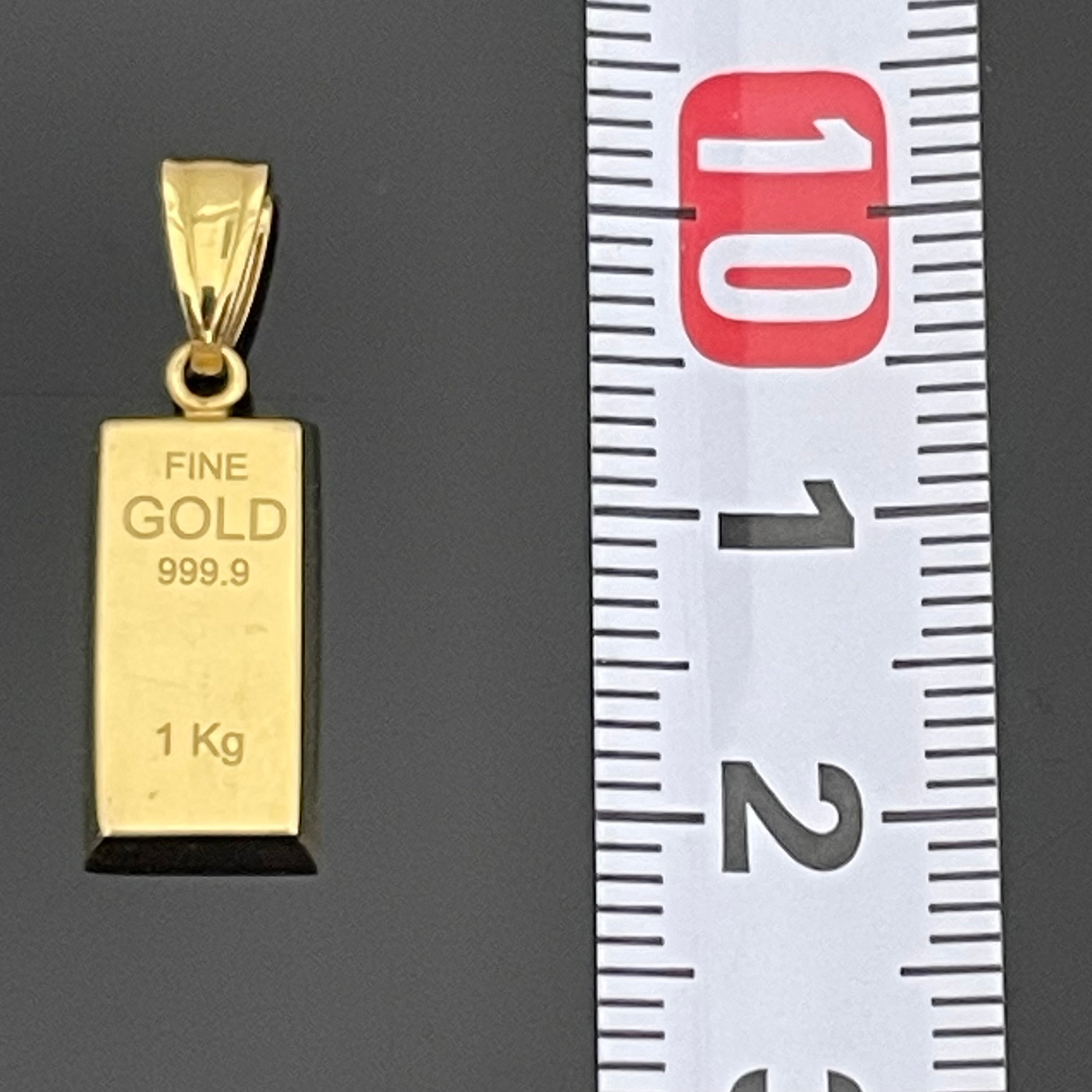 ノンブランド _ゴールドバー(金塊)モチーフ_K18ペンダントトップ_ 中古品