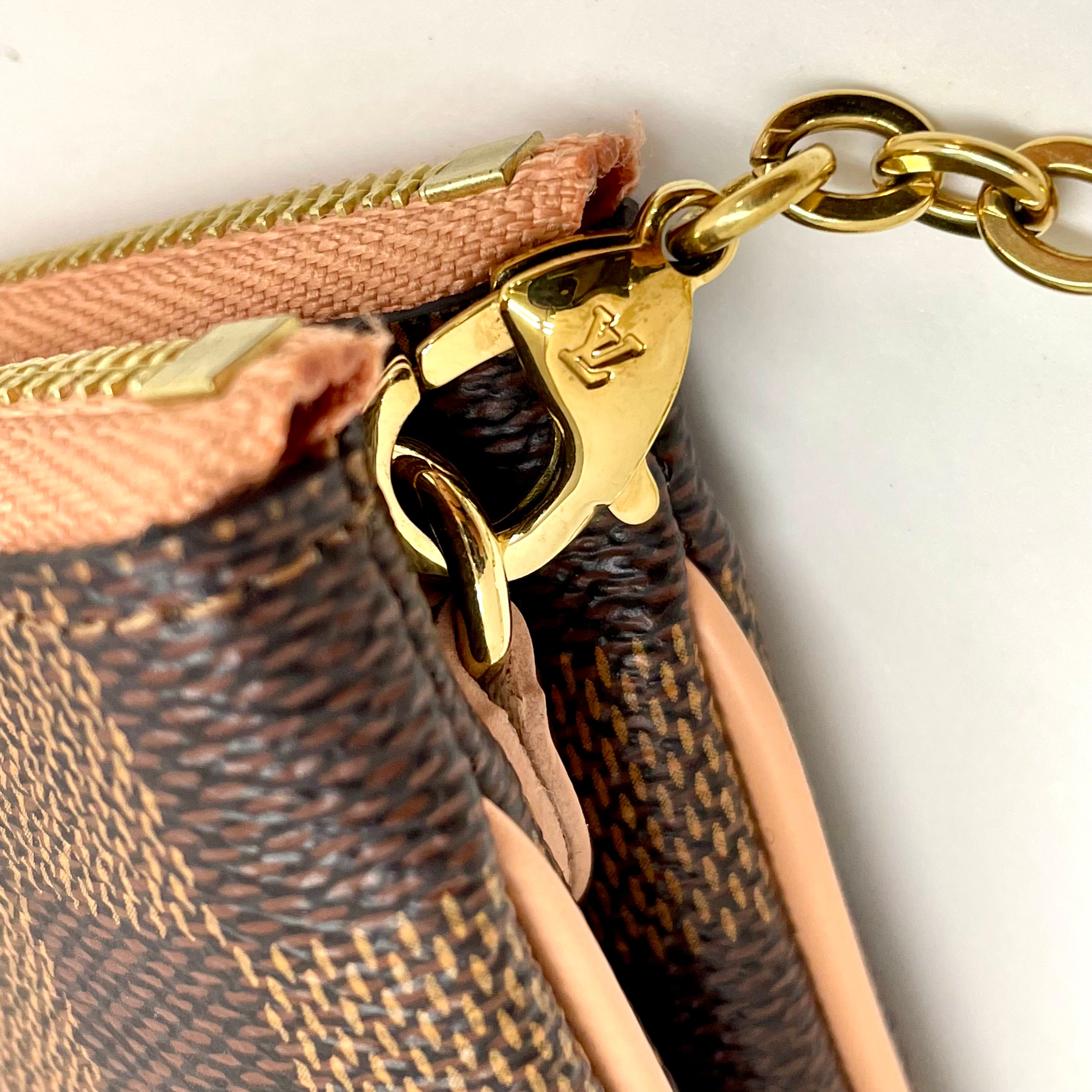 LOUIS VUITTON _(ルイヴィトン)_ダミエ エベヌ_ポシェット ドゥーブルジップ_N60254 _中古品
