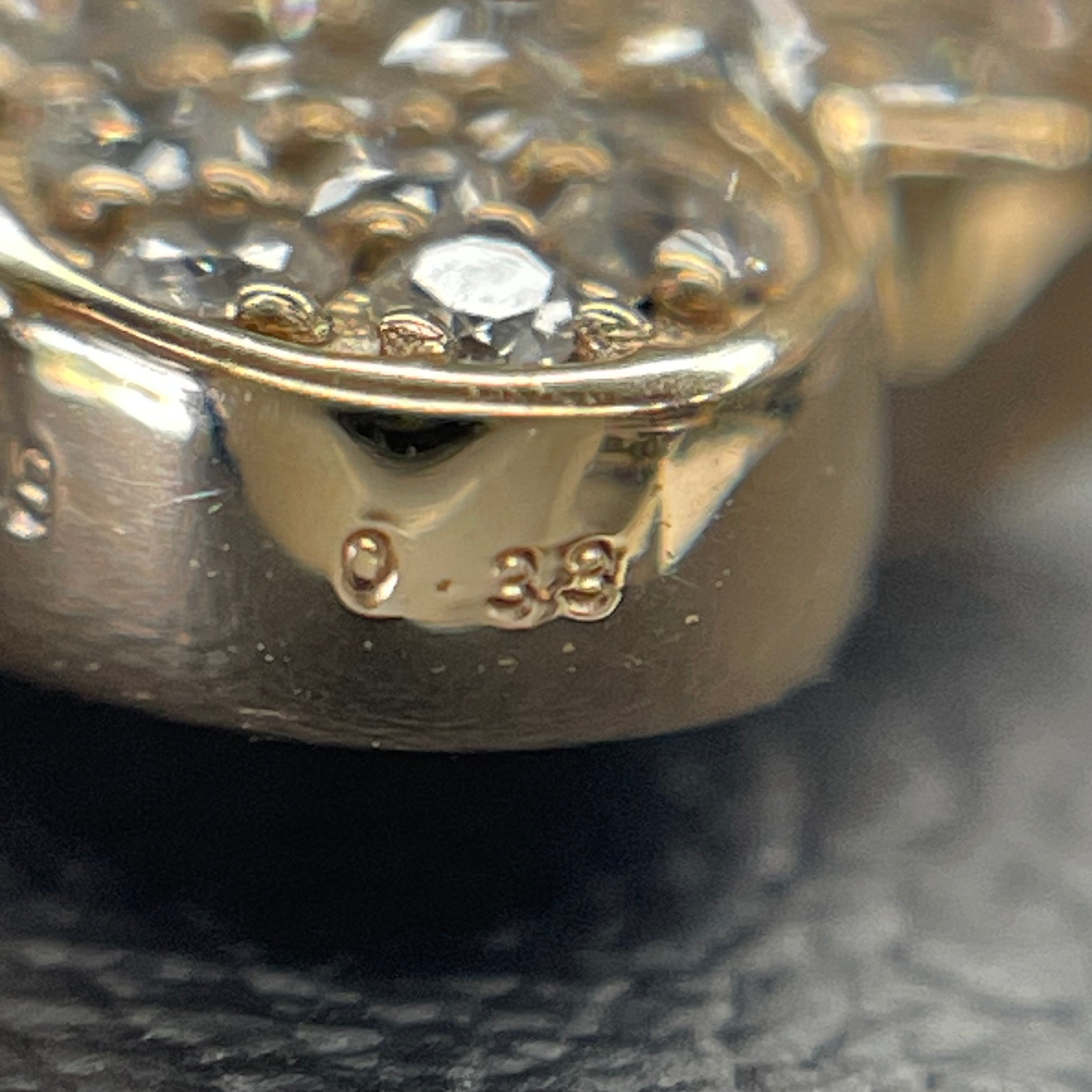 ノンブランド _K18PGダイヤモンド&シェル_ペンダントネックレス_FD0.33ct/3.5g_中古品