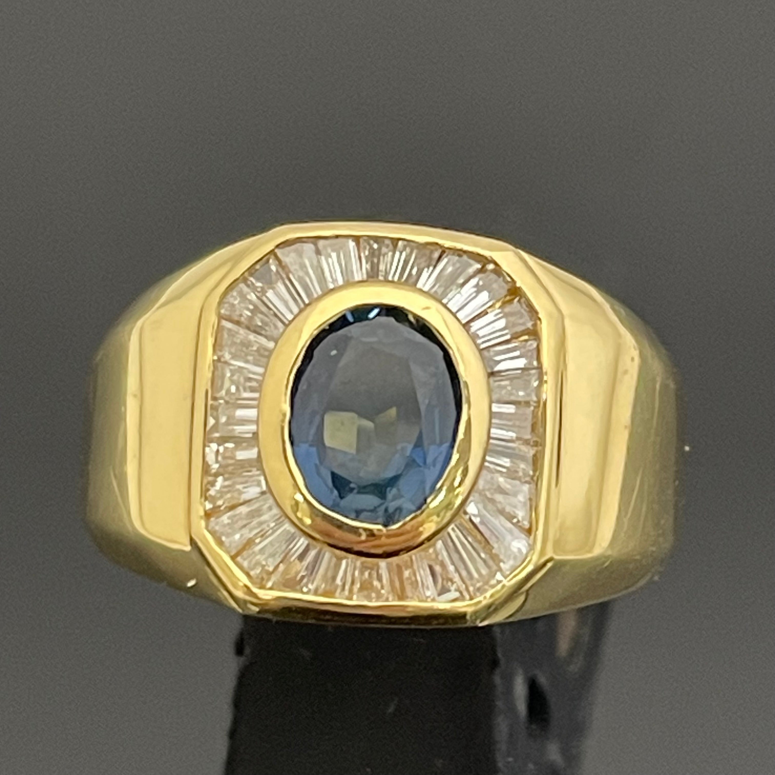 ノンブランド _K18サファイアリング _S1.33ct/FD0.59ct/12.2g/#12号_ 中古品