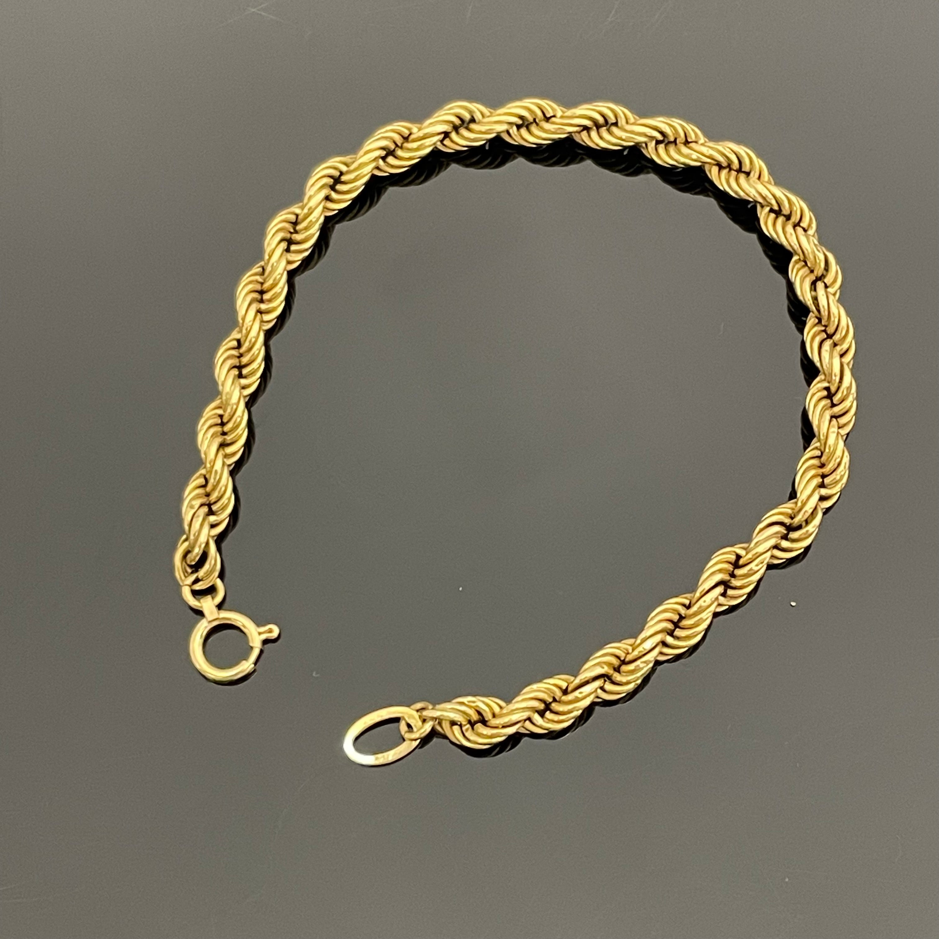 ノンブランド _K18ロープブレスレット_ 7.6g/19cm _中古品