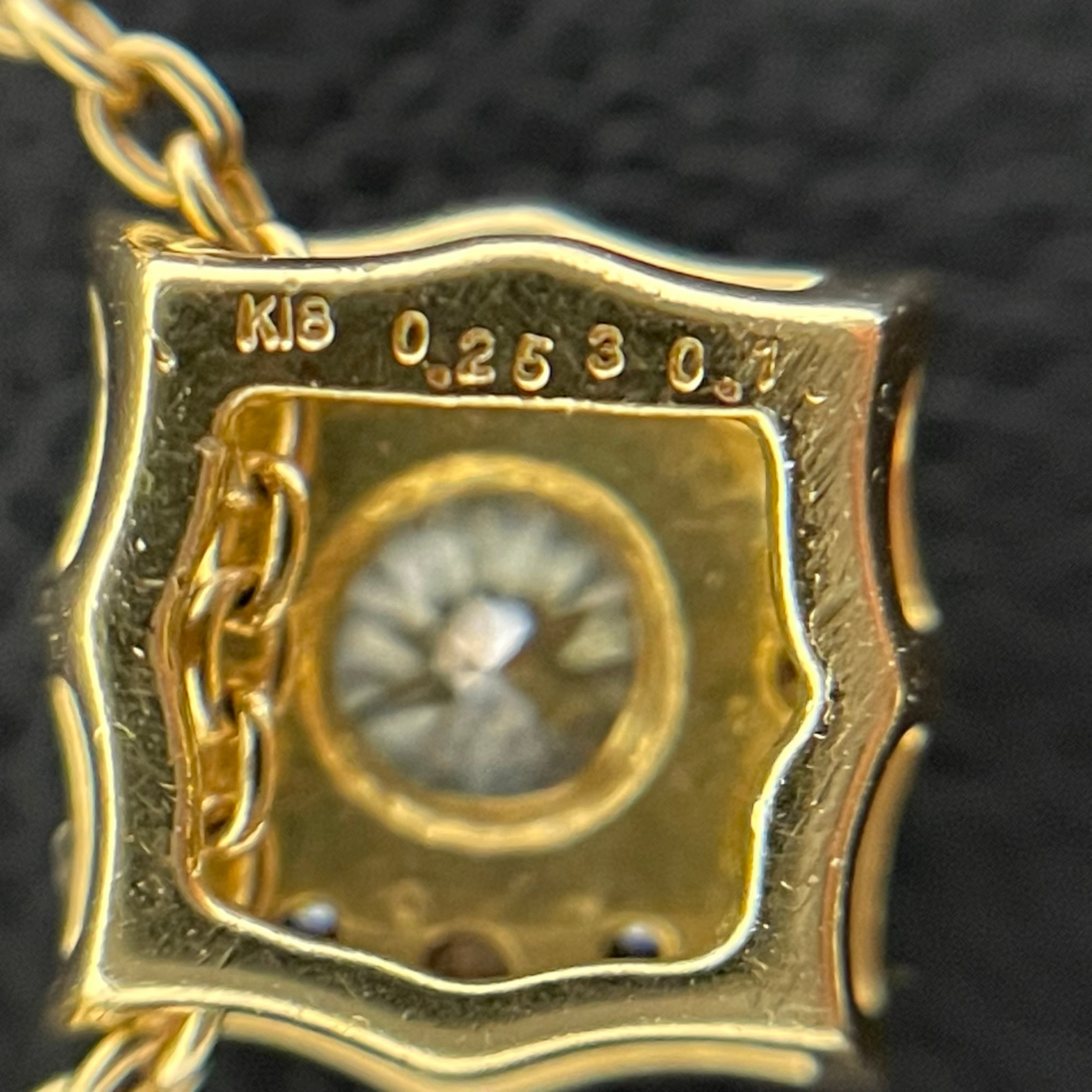 ノンブランド _K18ダイヤモンド_ペンダントネックレス_D0.25/FD0.13ct/45cm/3.7g_中古品