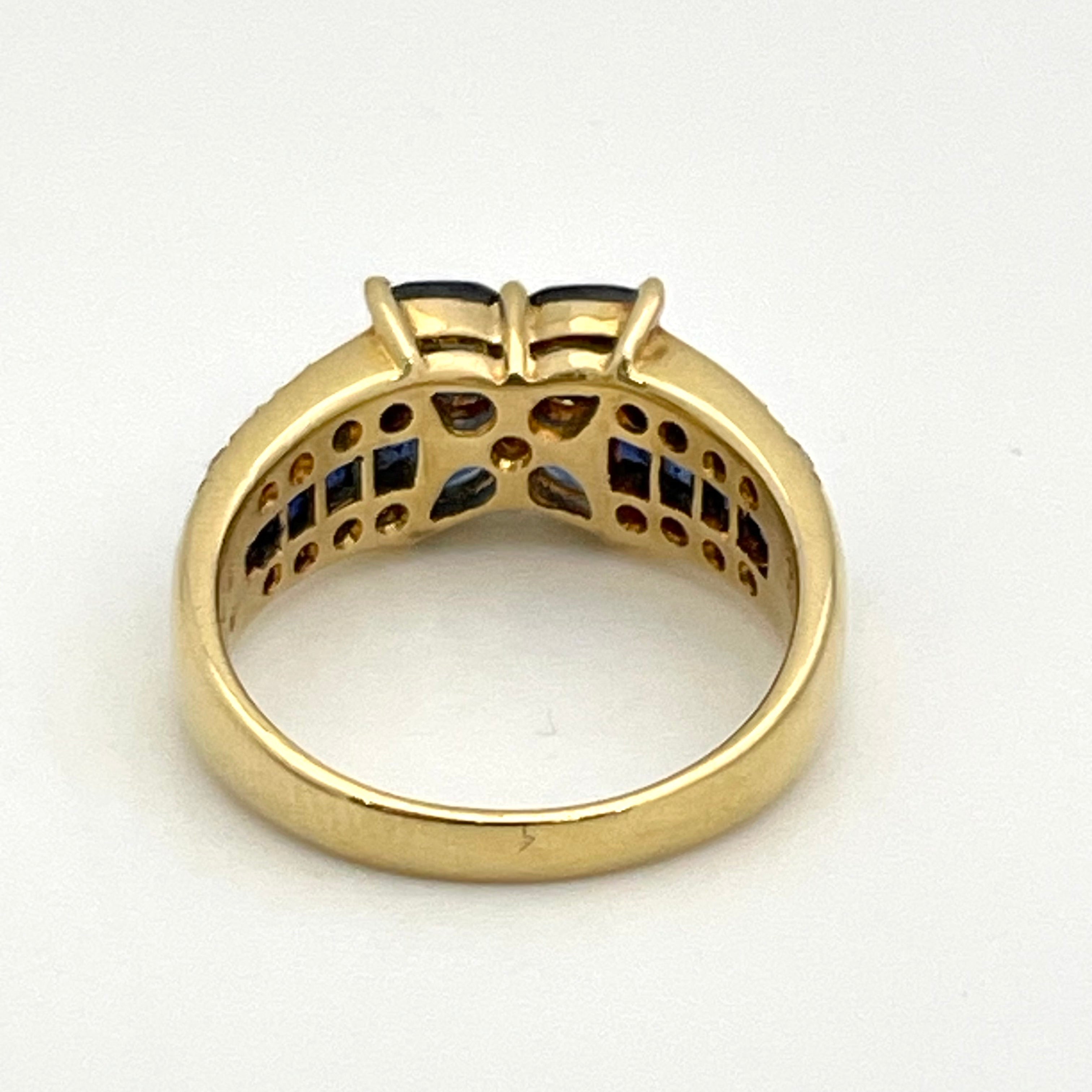 ノンブランド _K18サファイアリング _S:1.46/0.92 FD:0.35ct _6.5g/#14号_ 中古品