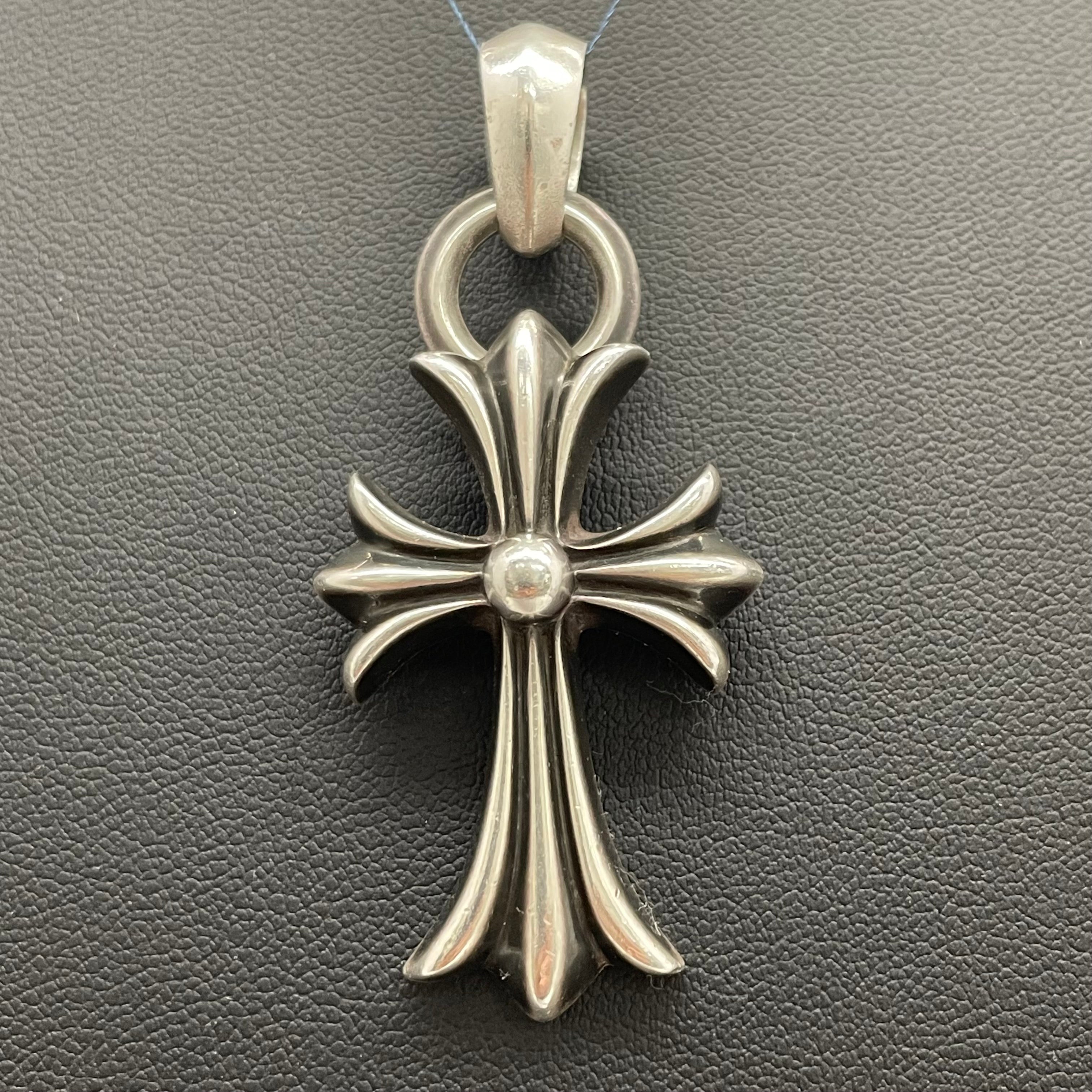 CHROME HEARTS_(クロムハーツ)_CH CRS SML W/BALE_スモールCHクロス Wベイル_シルバーネックレストップ_中古品