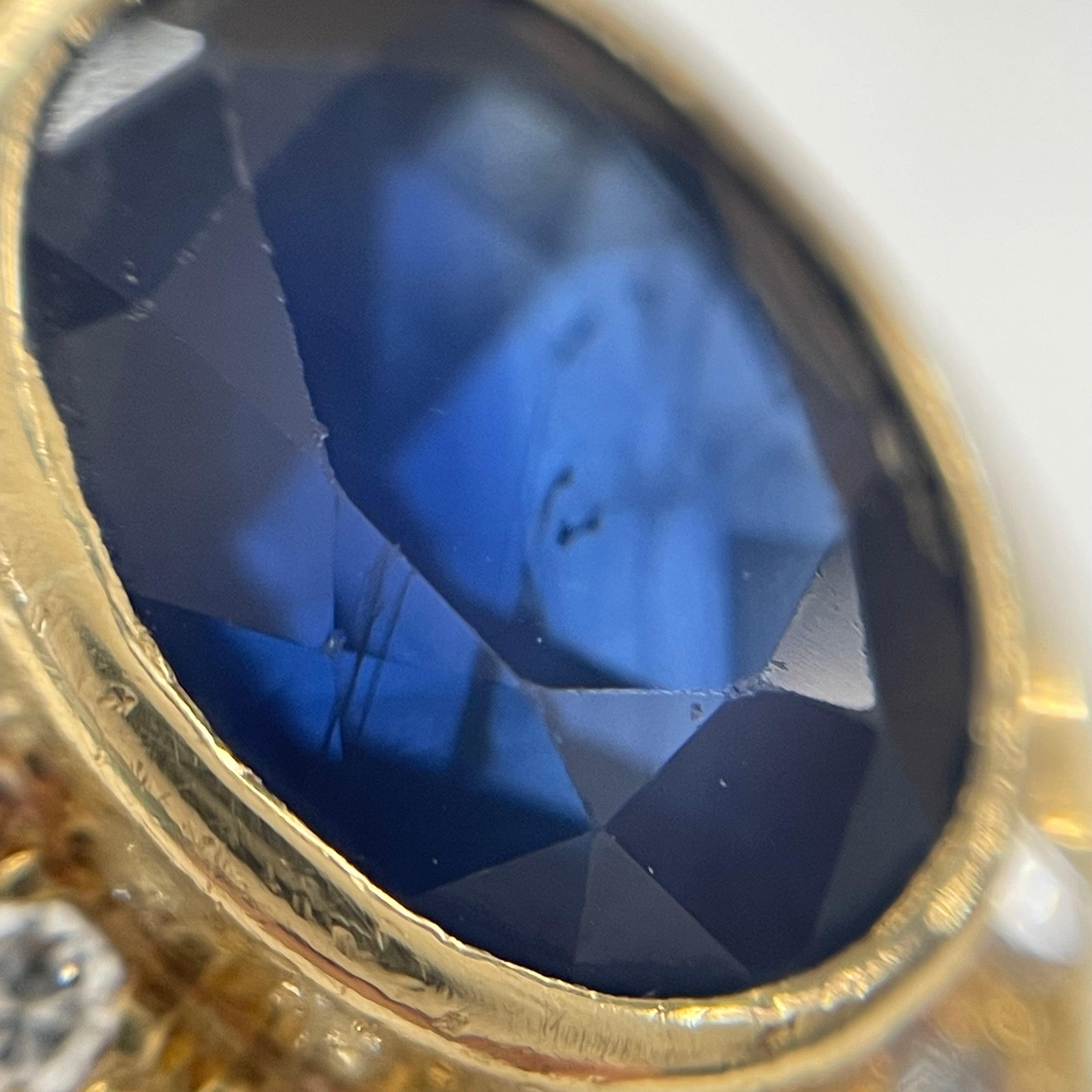 ノンブランド _K18サファイアリング _S6.65ct/FD1.24ct/22.2g/#17.5号_中古品