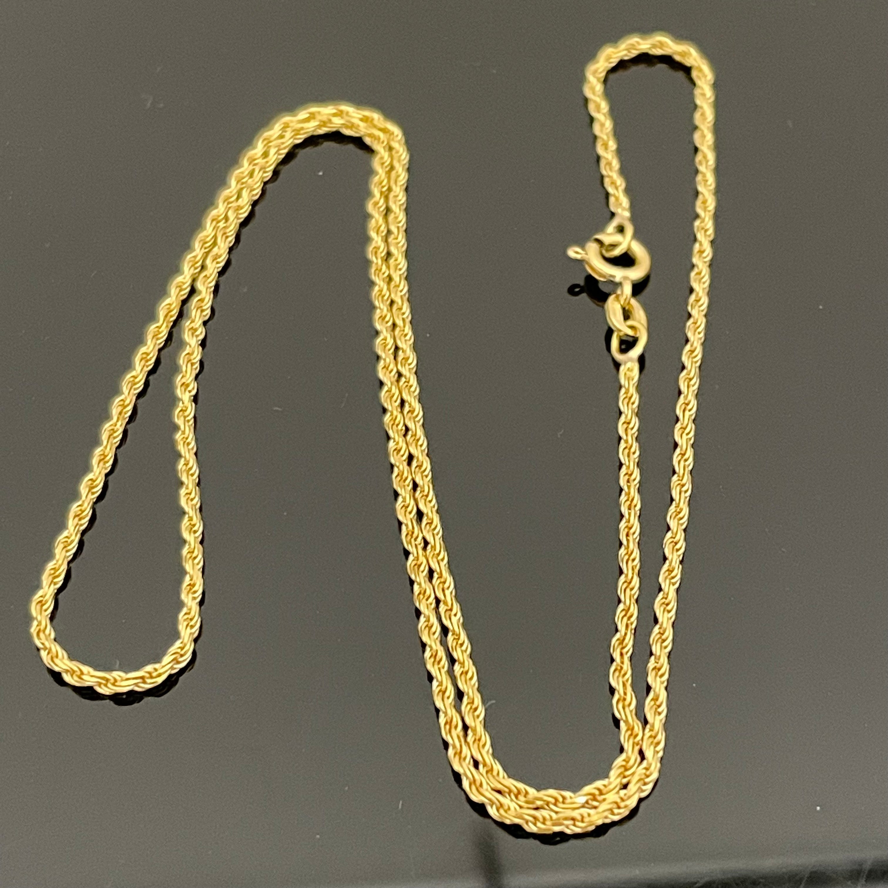ノンブランド _K18カットロープチェーンネックレス_ 50cm/6.6g_ 中古品