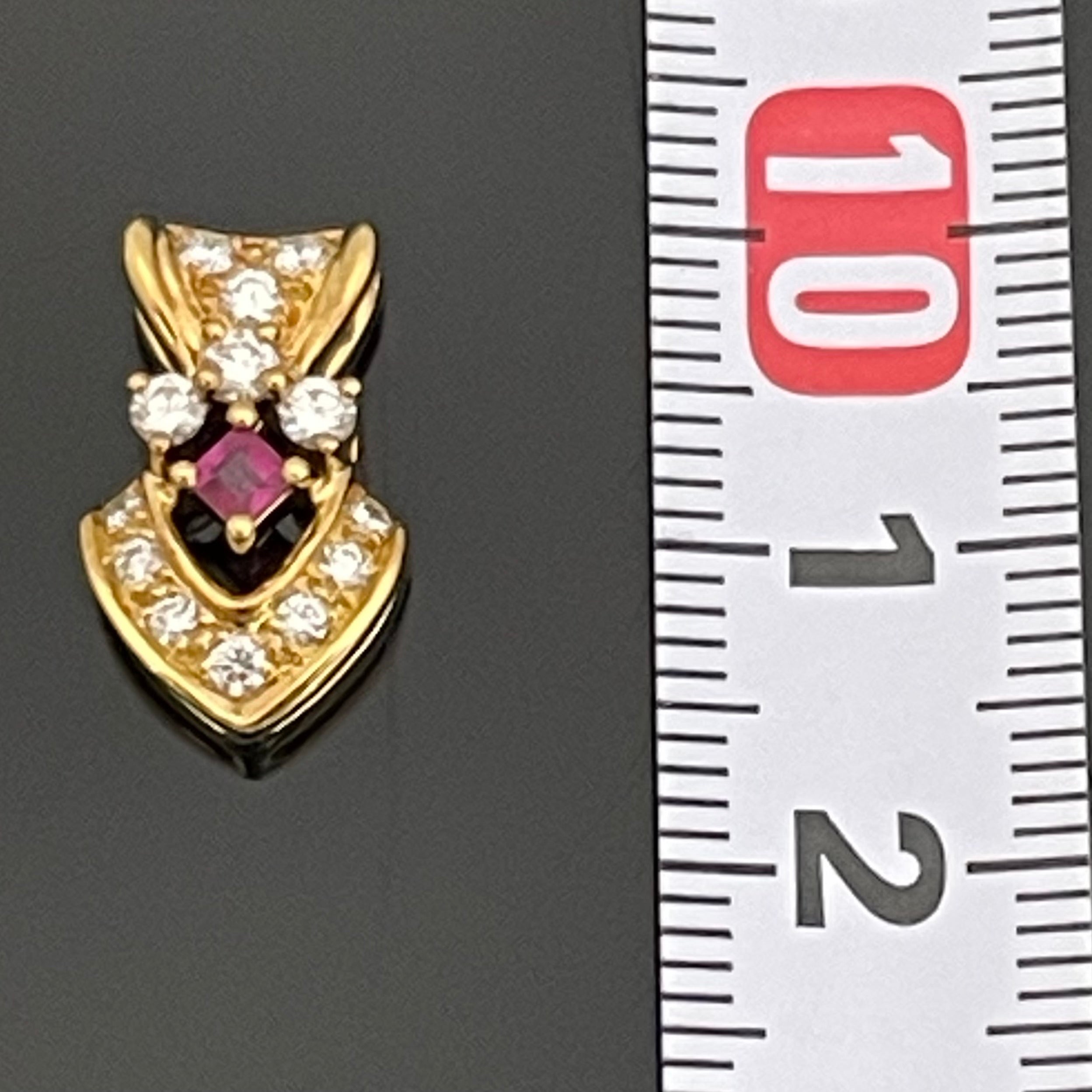 POLA_(ポーラ)_K18ルビー&ダイヤモンド_ ペンダントトップ _R0.12ct/FD0.32ct/3.0g_ 中古品