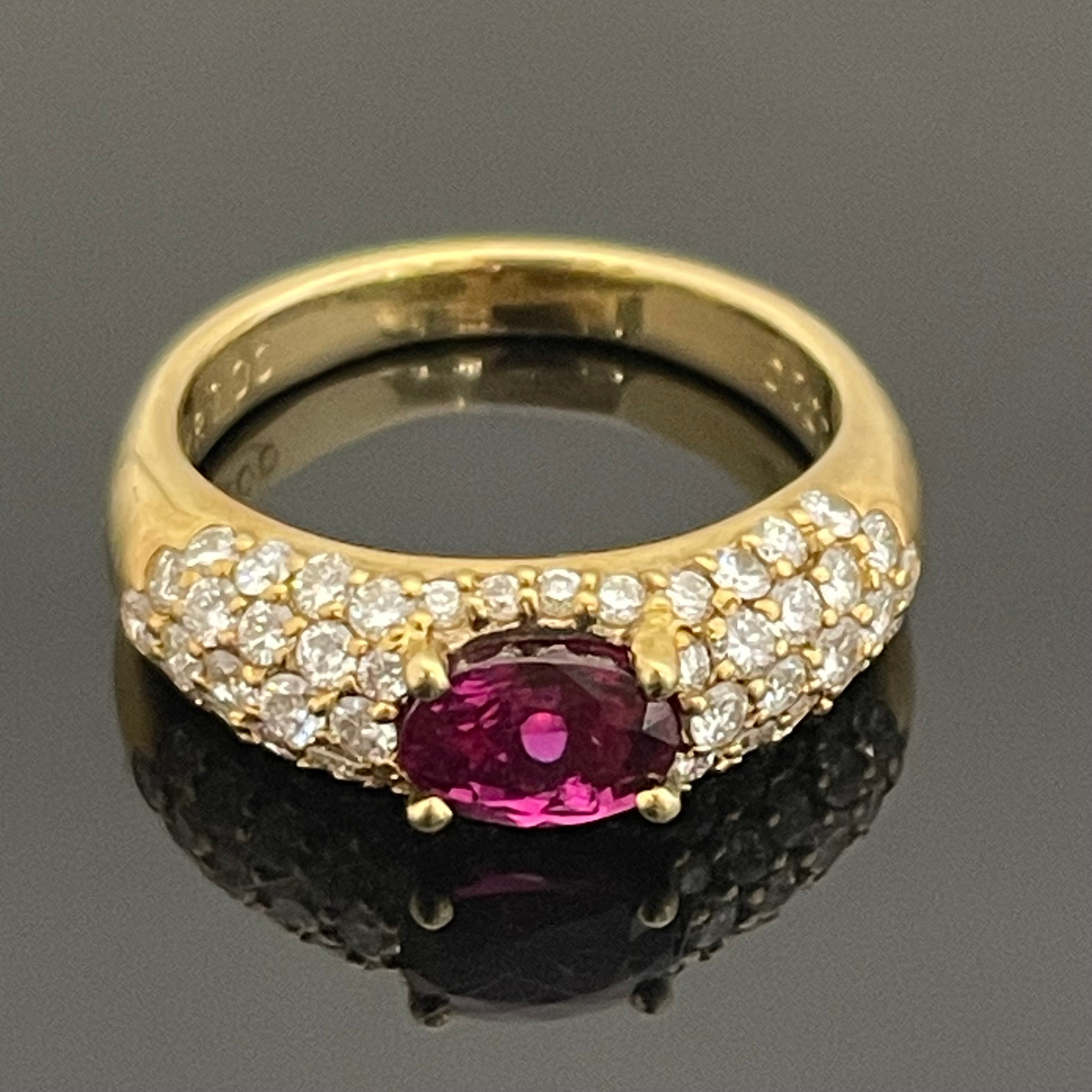 ノンブランド_ ルビー 指輪(リング)_ R1.00ct/FD1.00ct_ K18/6.4g/#13.5号_中古品