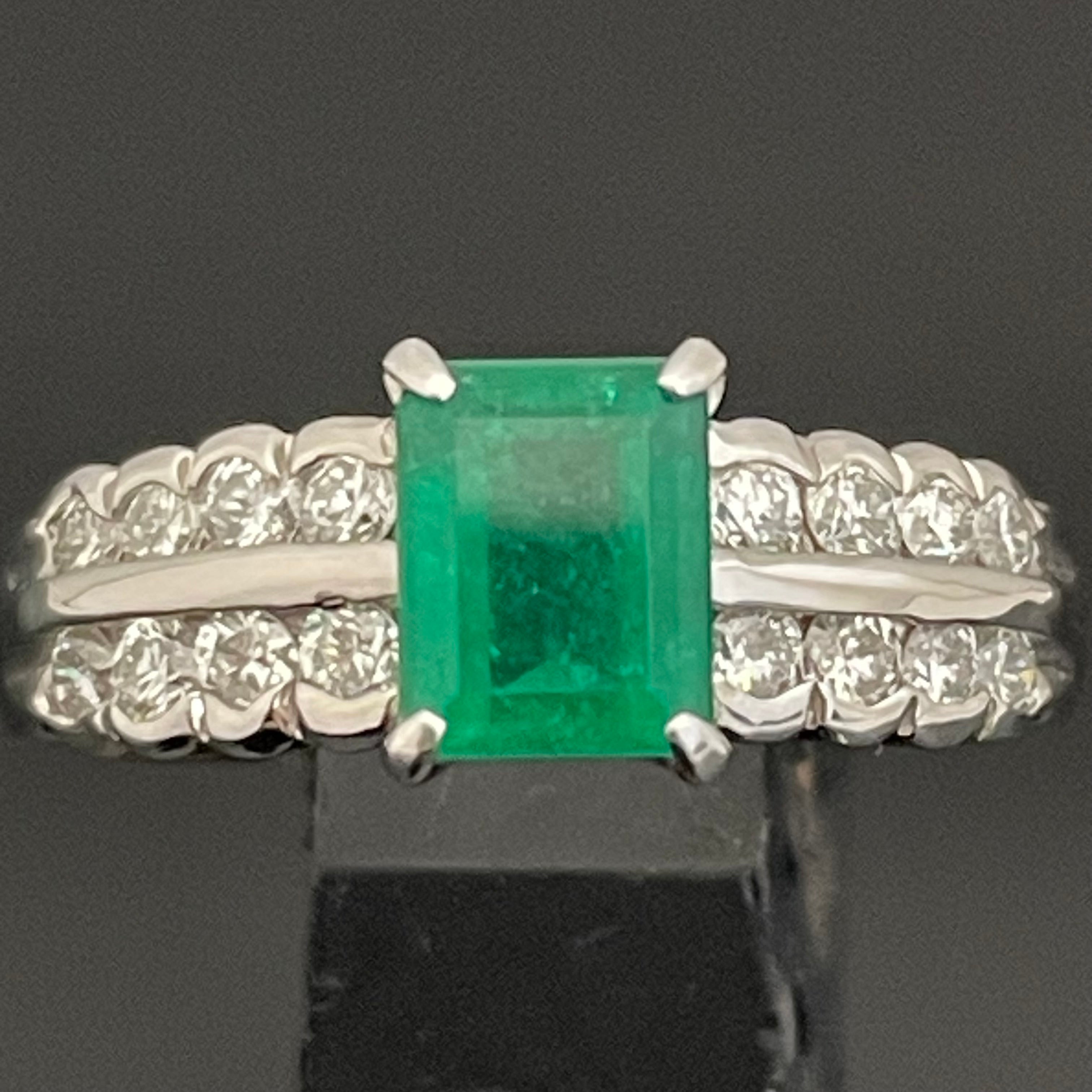 ノンブランド _エメラルド指輪(リング)_E1.16ct/FD0.57ct_Pt900/6.8g/#15号_中古品