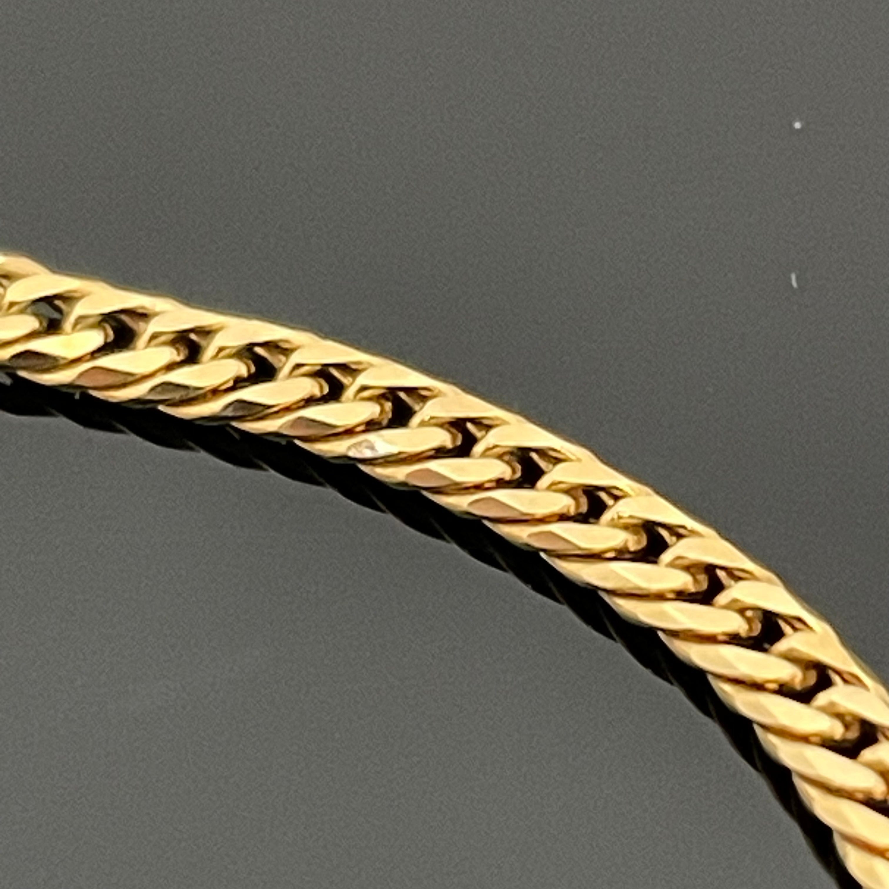 ノンブランド _K18/8.8g/17.5cm_ W6面カット ブレスレット_(ハートチャーム付き)_中古品