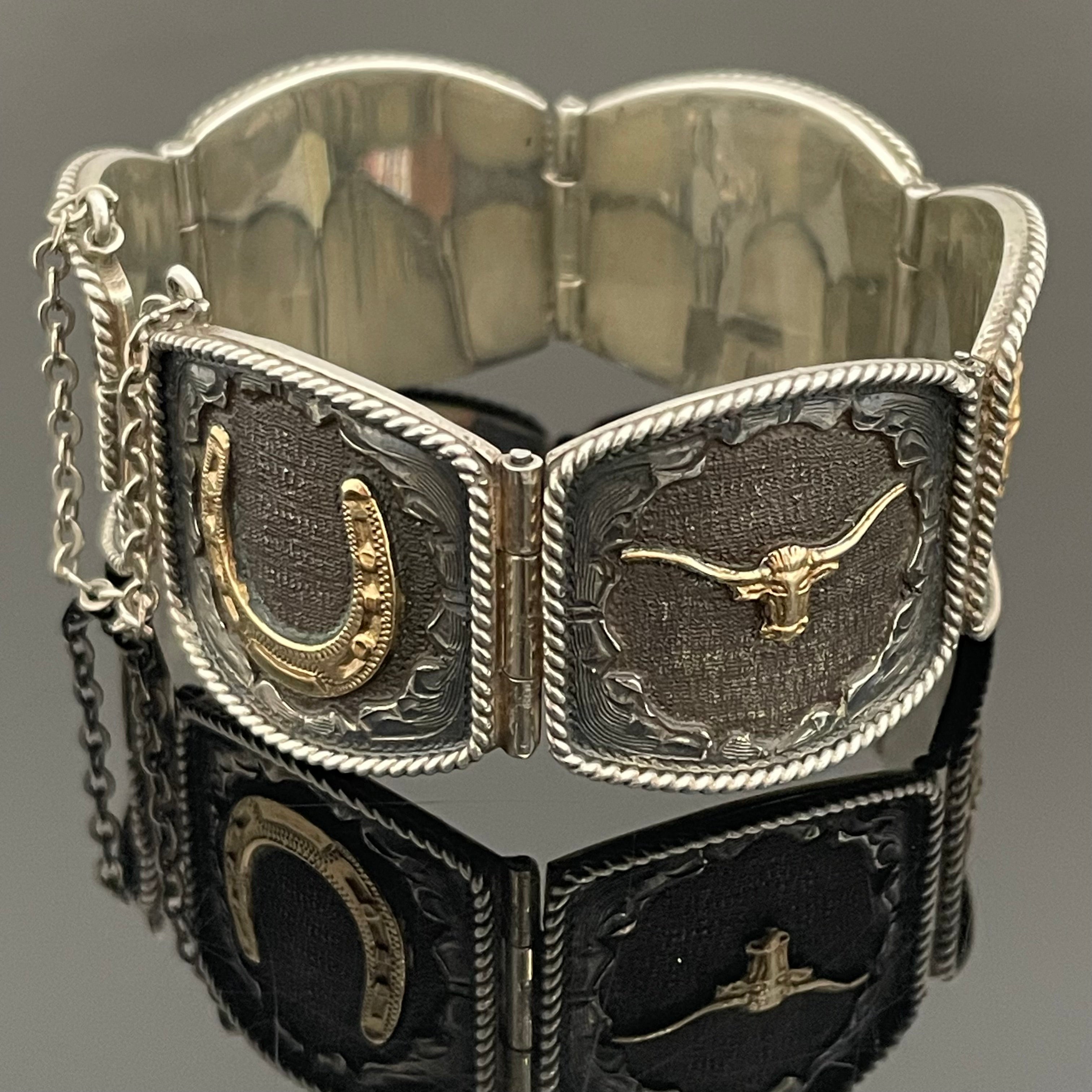 VOGT_(ボグト)_スターリングシルバー/14K _ウエスタンバングル _69g/17.5cm _中古品