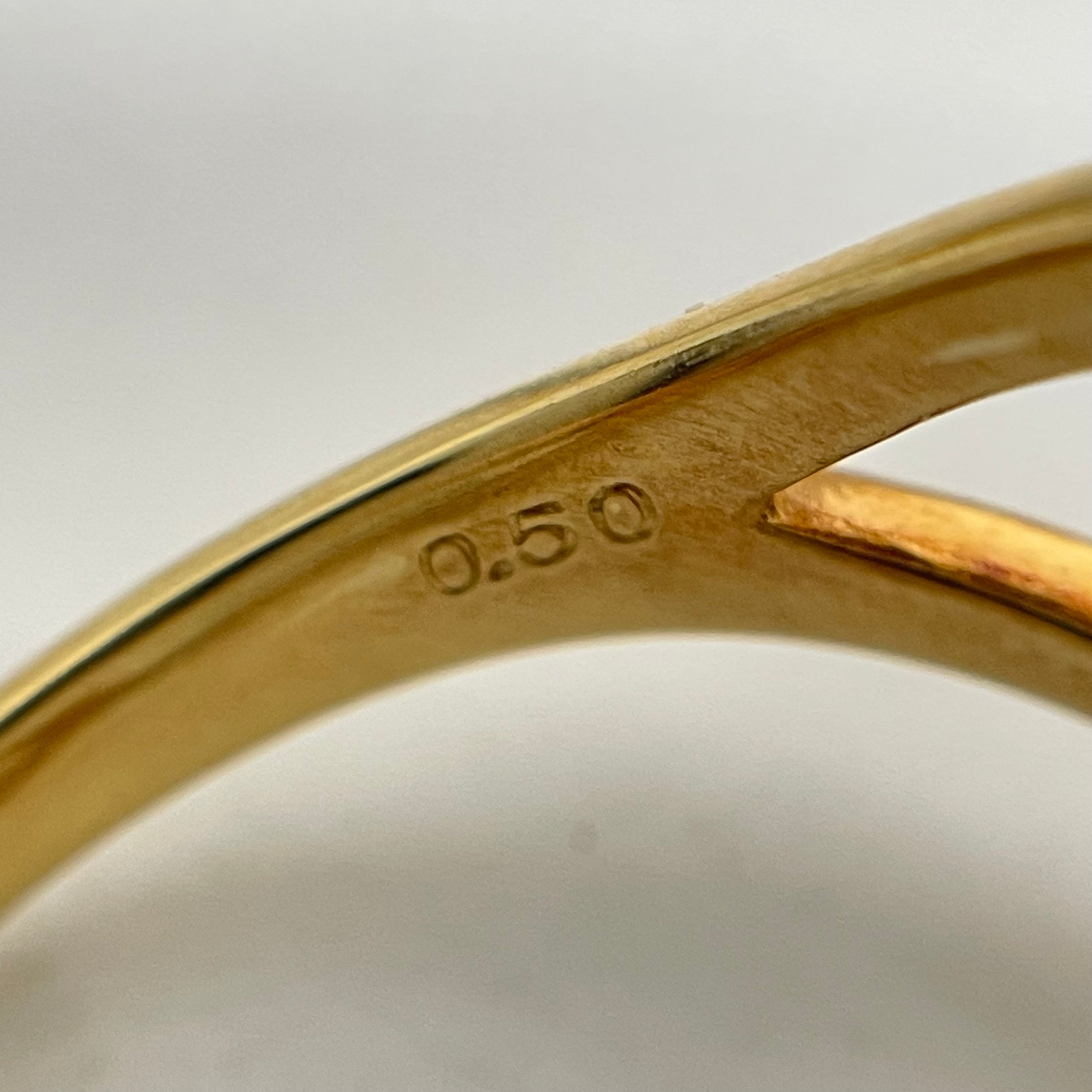 ノンブランド _K18/Pt900 _パール&ダイヤモンドリング_FD0.50ct/5.8g/#15号_中古品