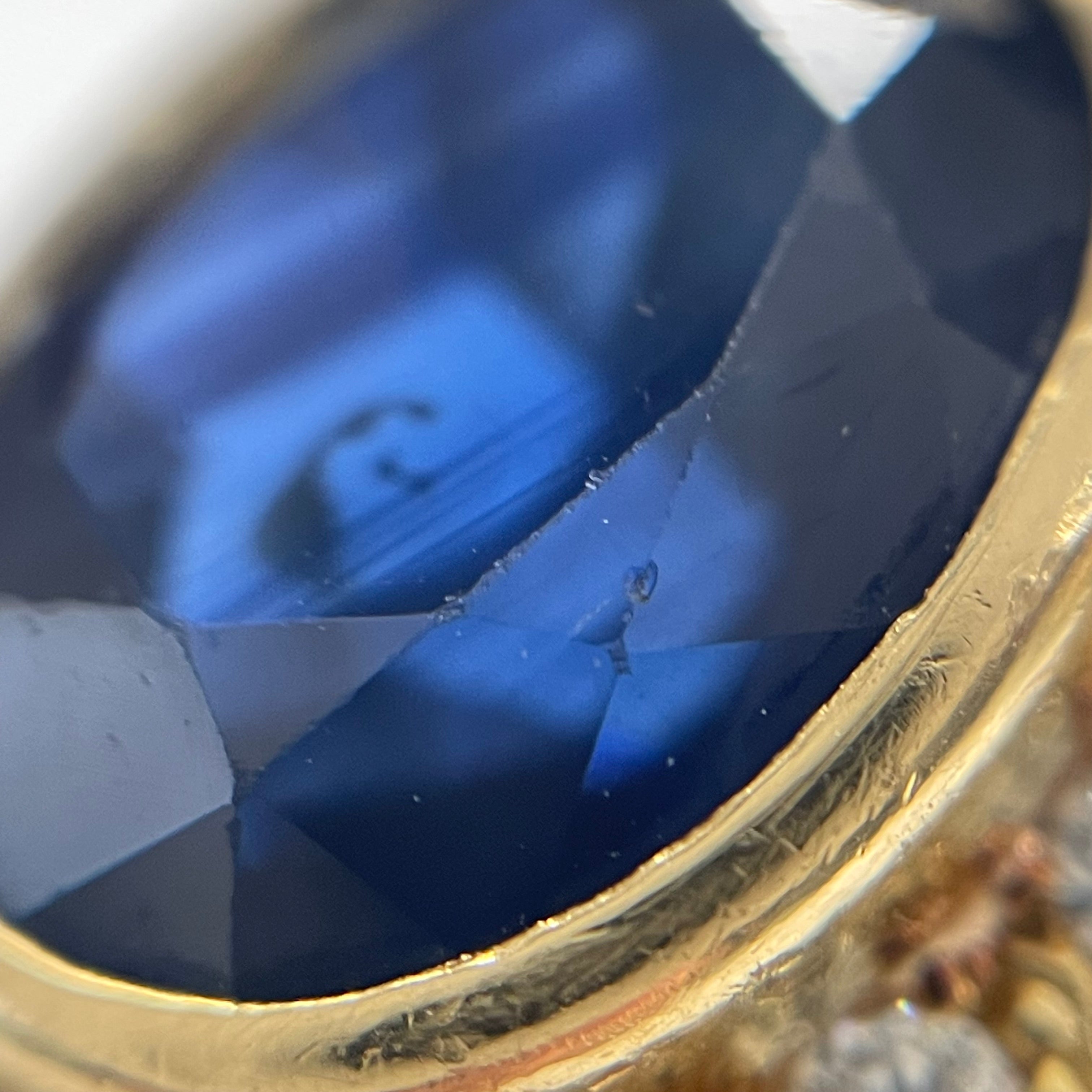 ノンブランド _K18サファイアリング _S6.65ct/FD1.24ct/22.2g/#17.5号_中古品