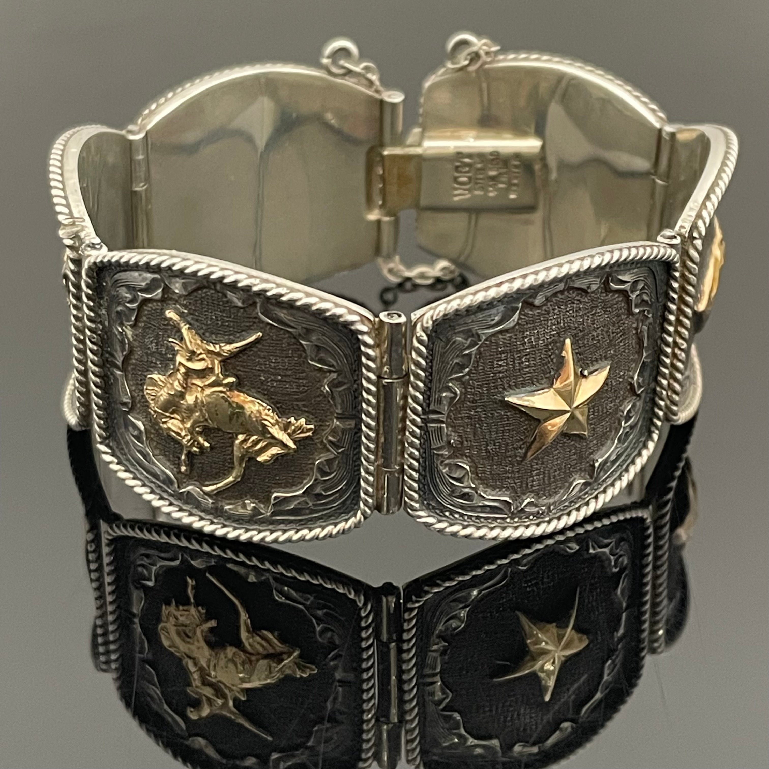 VOGT_(ボグト)_スターリングシルバー/14K _ウエスタンバングル _69g/17.5cm _中古品