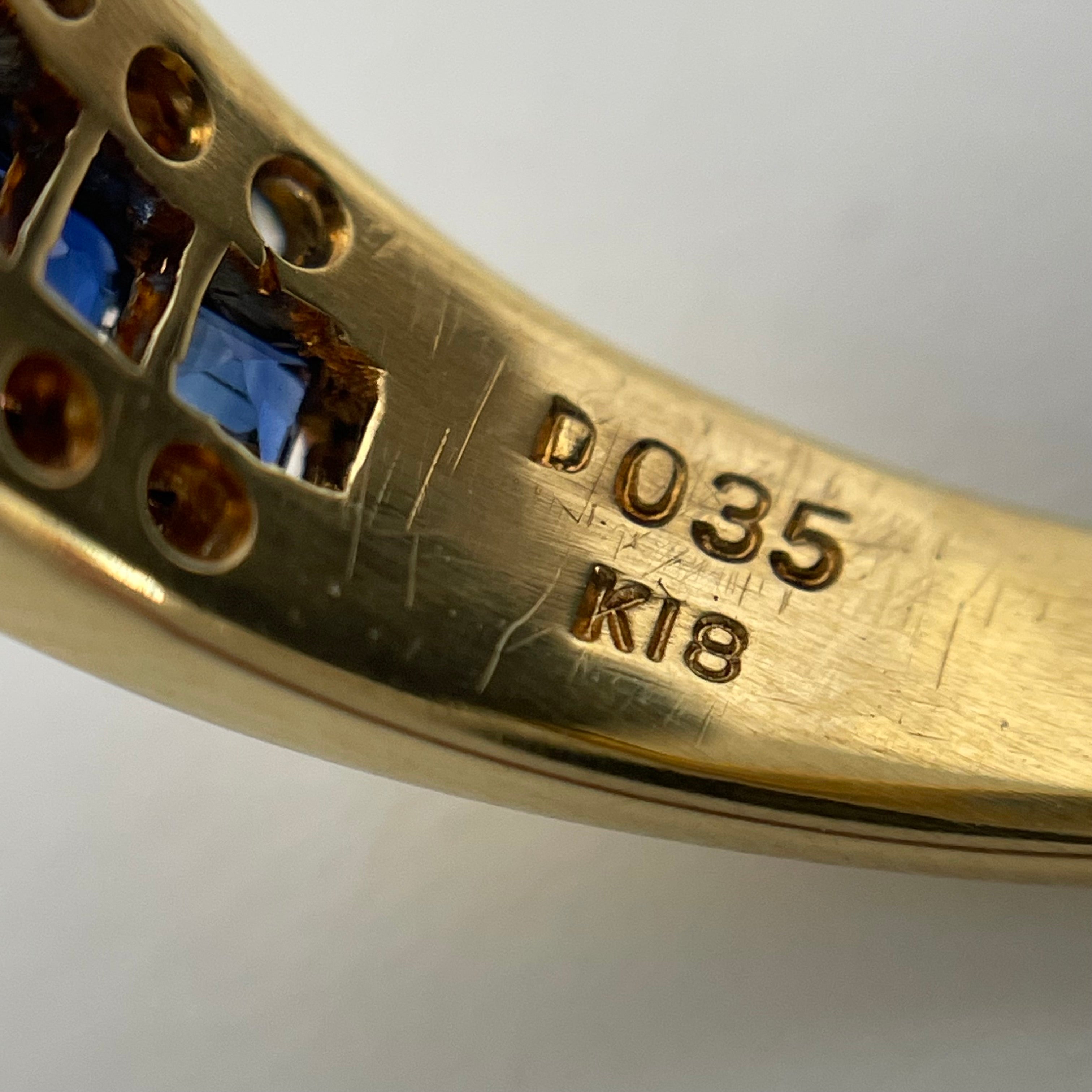 ノンブランド _K18サファイアリング _S:1.46/0.92 FD:0.35ct _6.5g/#14号_ 中古品