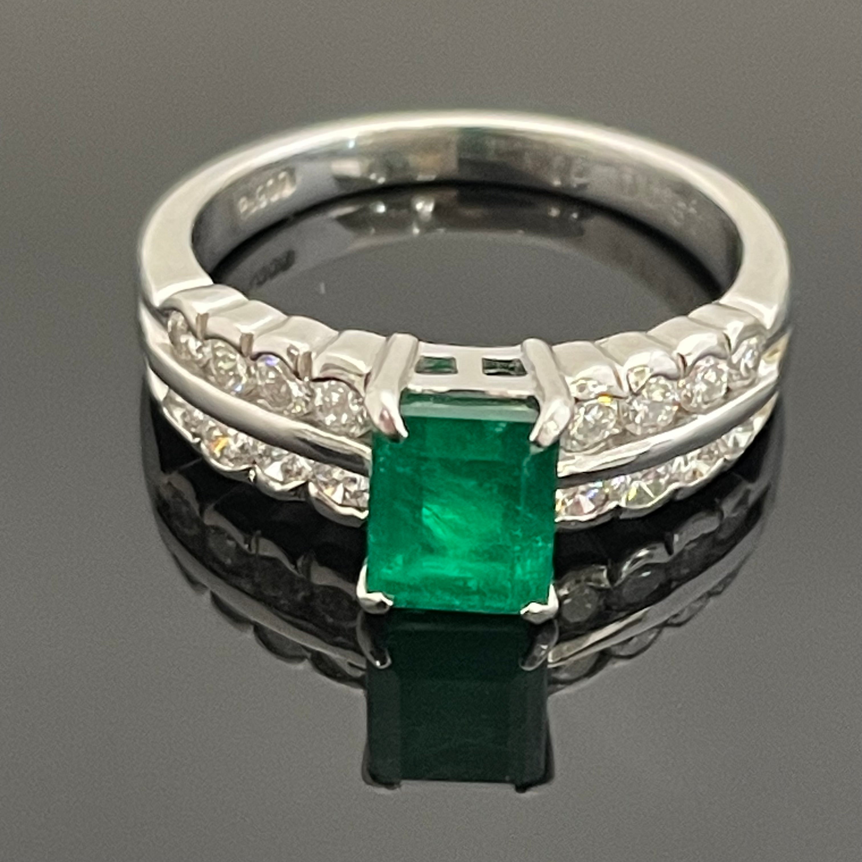 ノンブランド _エメラルド指輪(リング)_E1.16ct/FD0.57ct_Pt900/6.8g/#15号_中古品