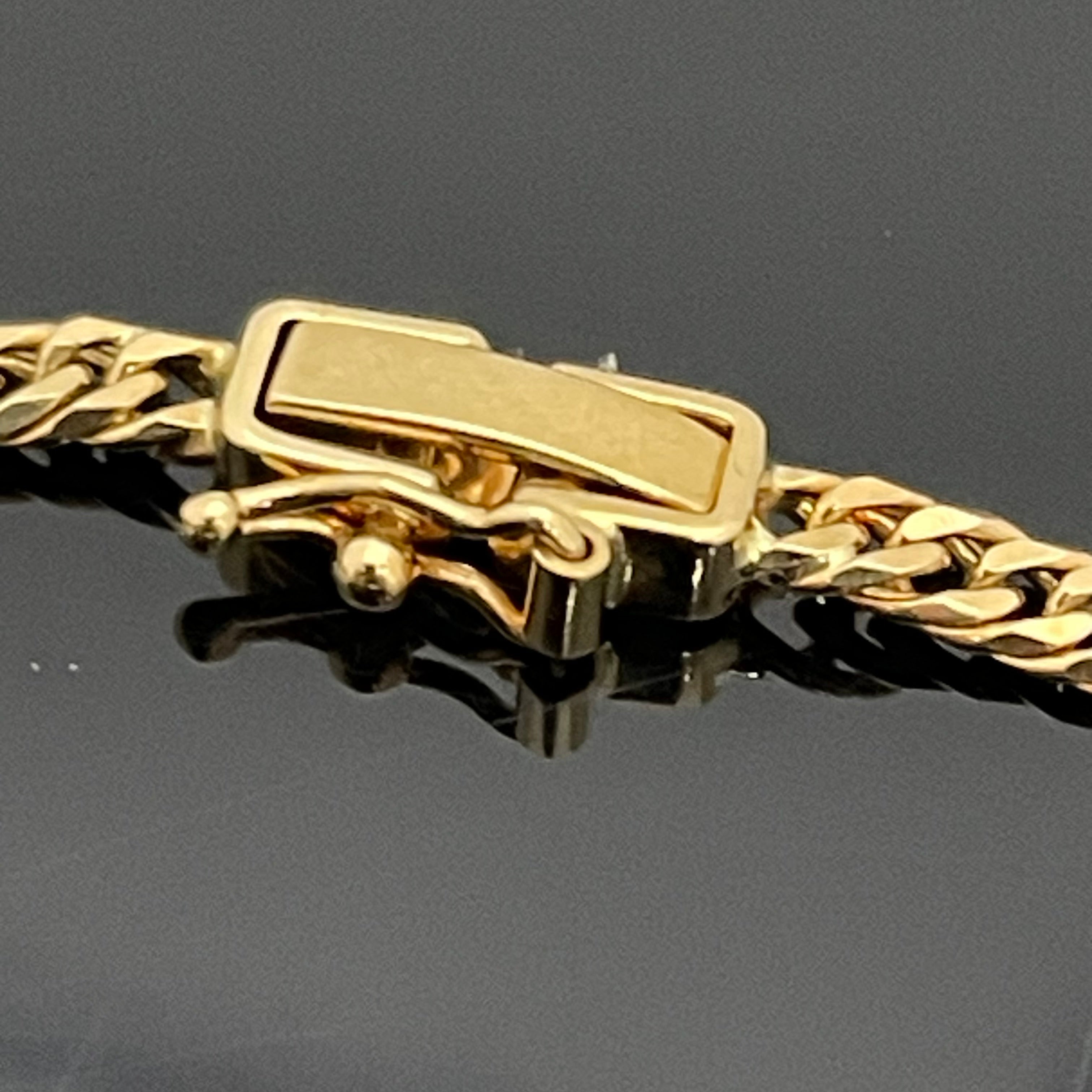 ノンブランド _K18/8.8g/17.5cm_ W6面カット ブレスレット_(ハートチャーム付き)_中古品