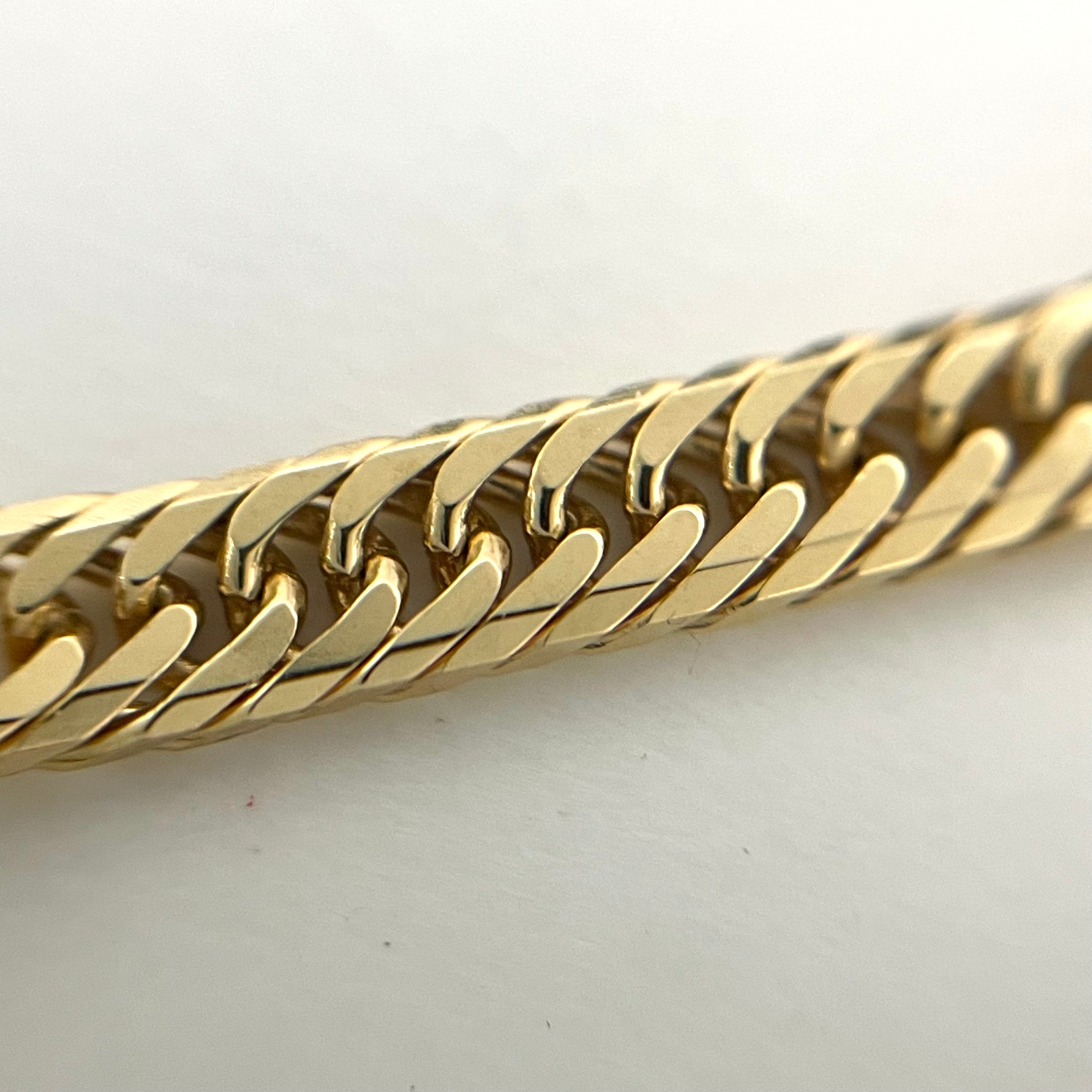ノンブランド _K18/7.2g/16.5cm _トリプル8面カット _ブレスレット_(ハートチャーム付き)_中古品